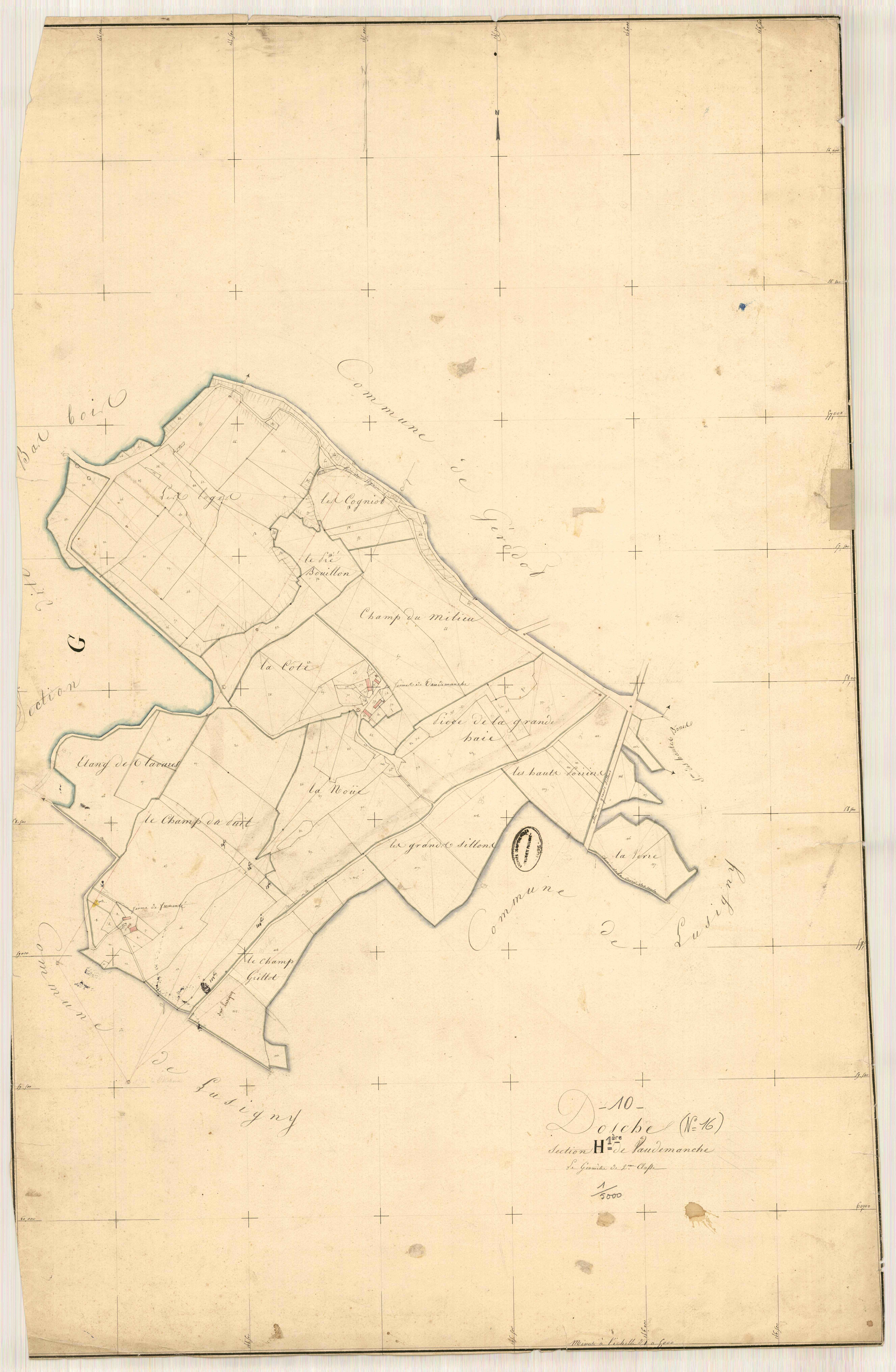 Dosches, section H dite de Vaudemanche, feuille n° 1