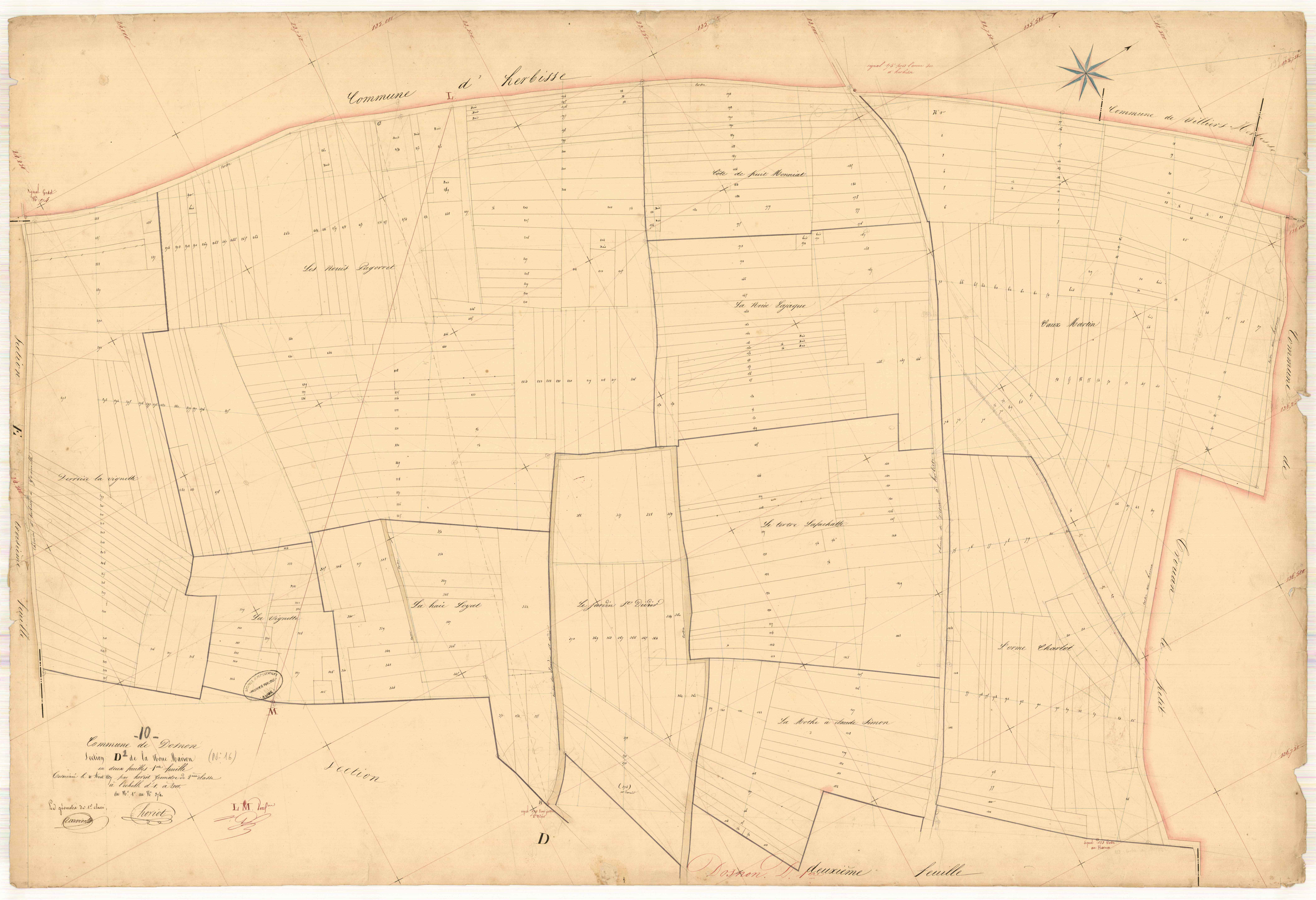 Dosnon, section D dite de la Noue Marion, feuille n° 1, parcelles n° 1-374
