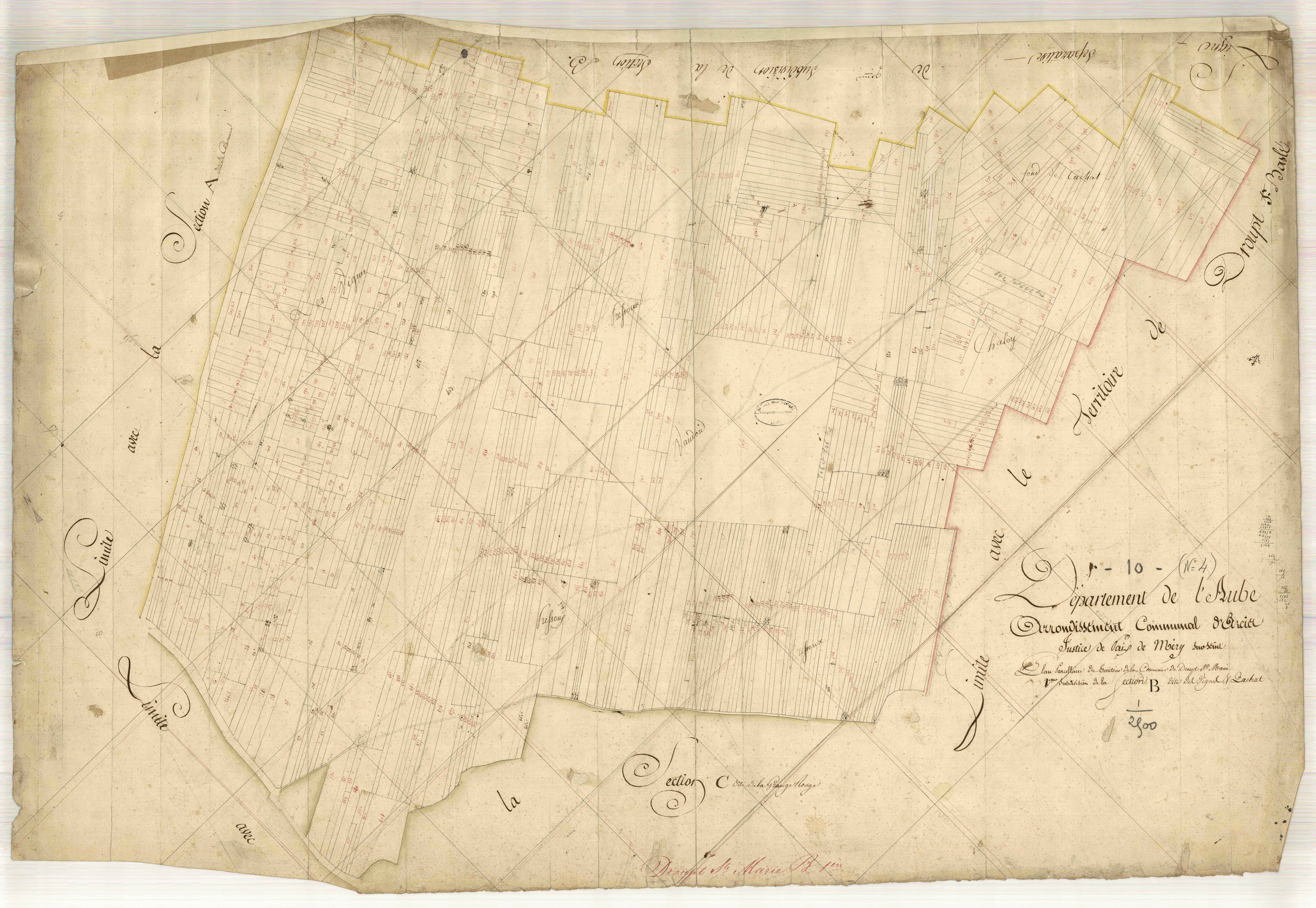 Droupt-Sainte-Marie, section B dite des vignes et Cuchat, feuille n° 1