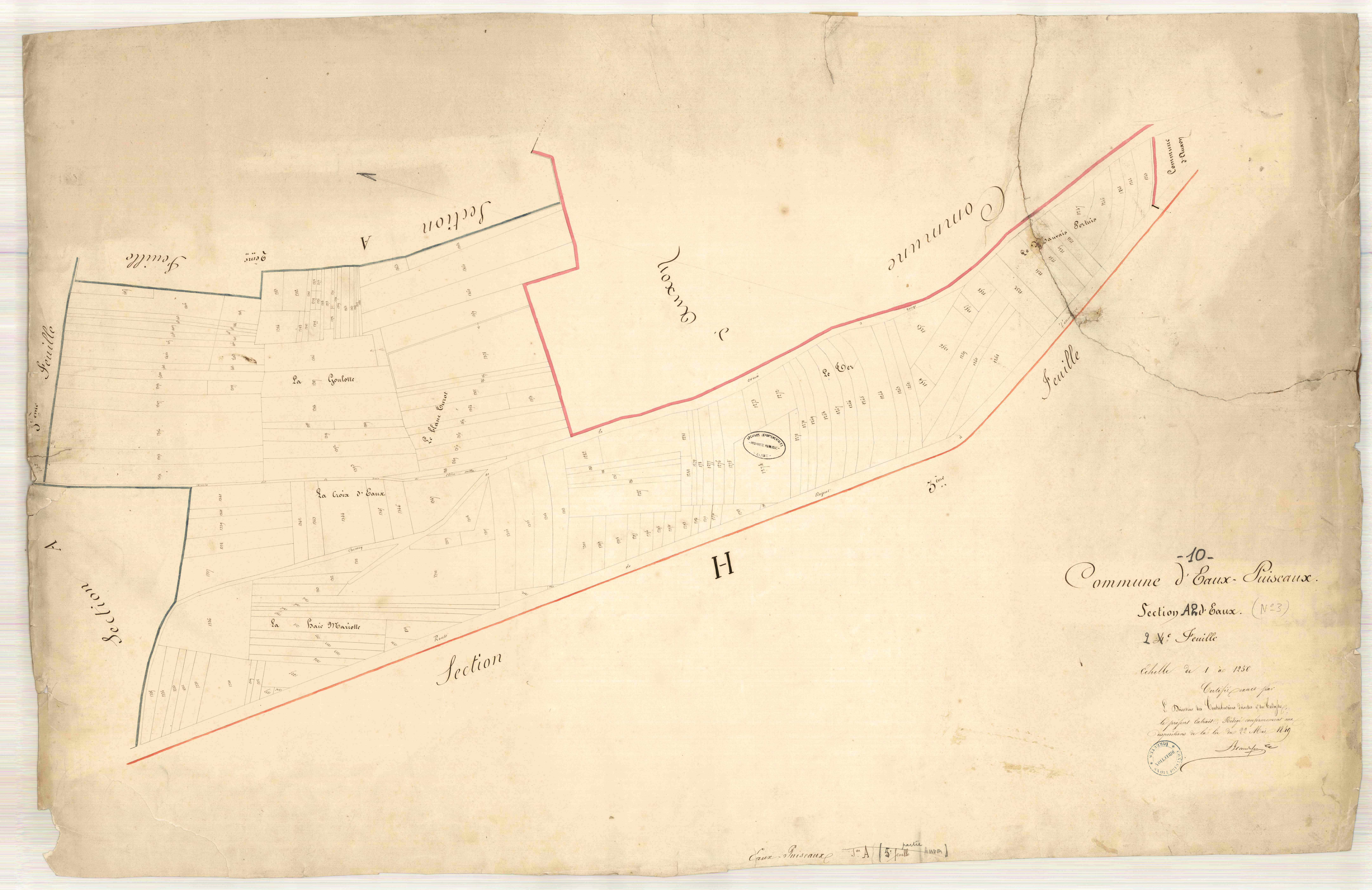 Eaux-Puiseaux, section A dite d'Eaux, feuille n° 2