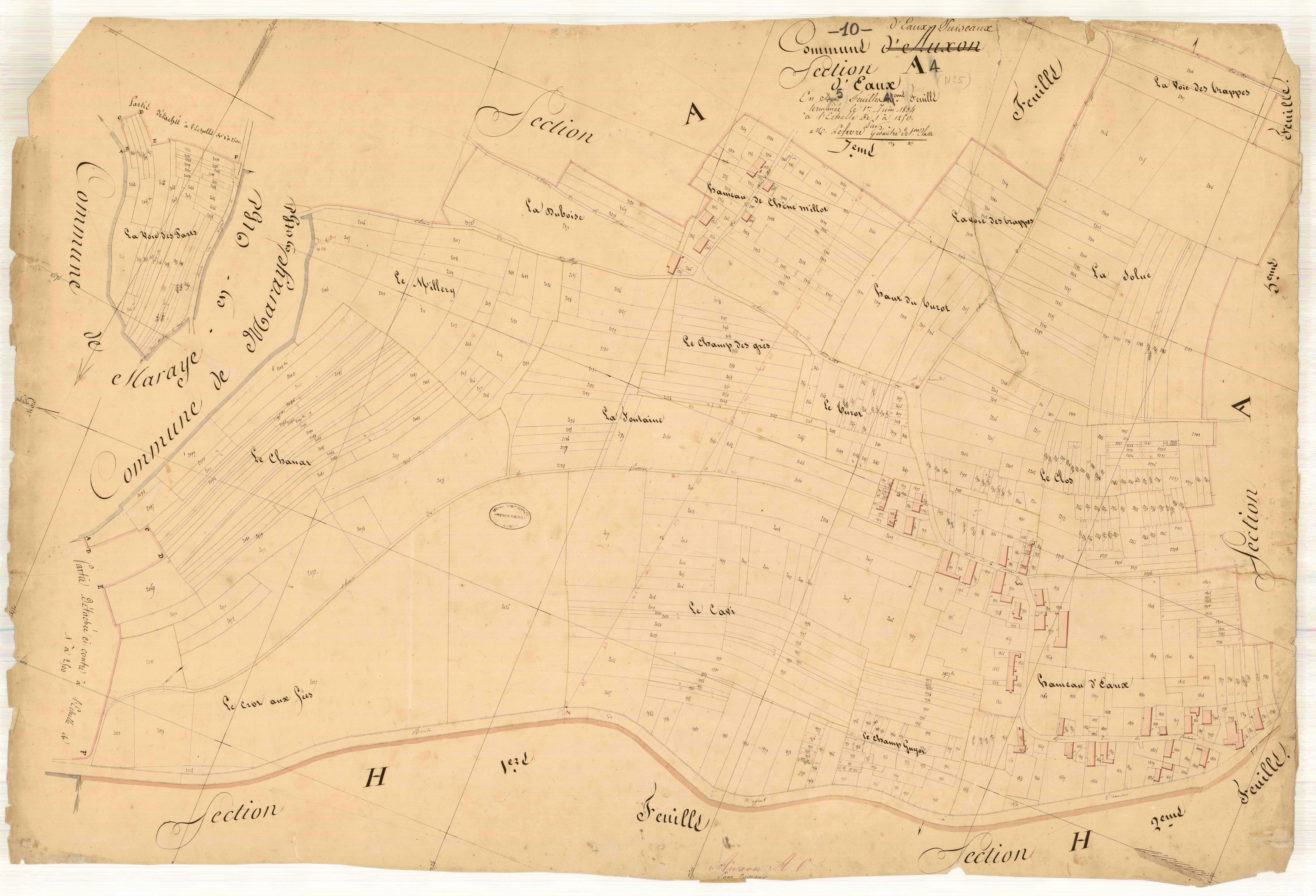 Eaux-Puiseaux, section A dite d'Eaux, feuille n° 4