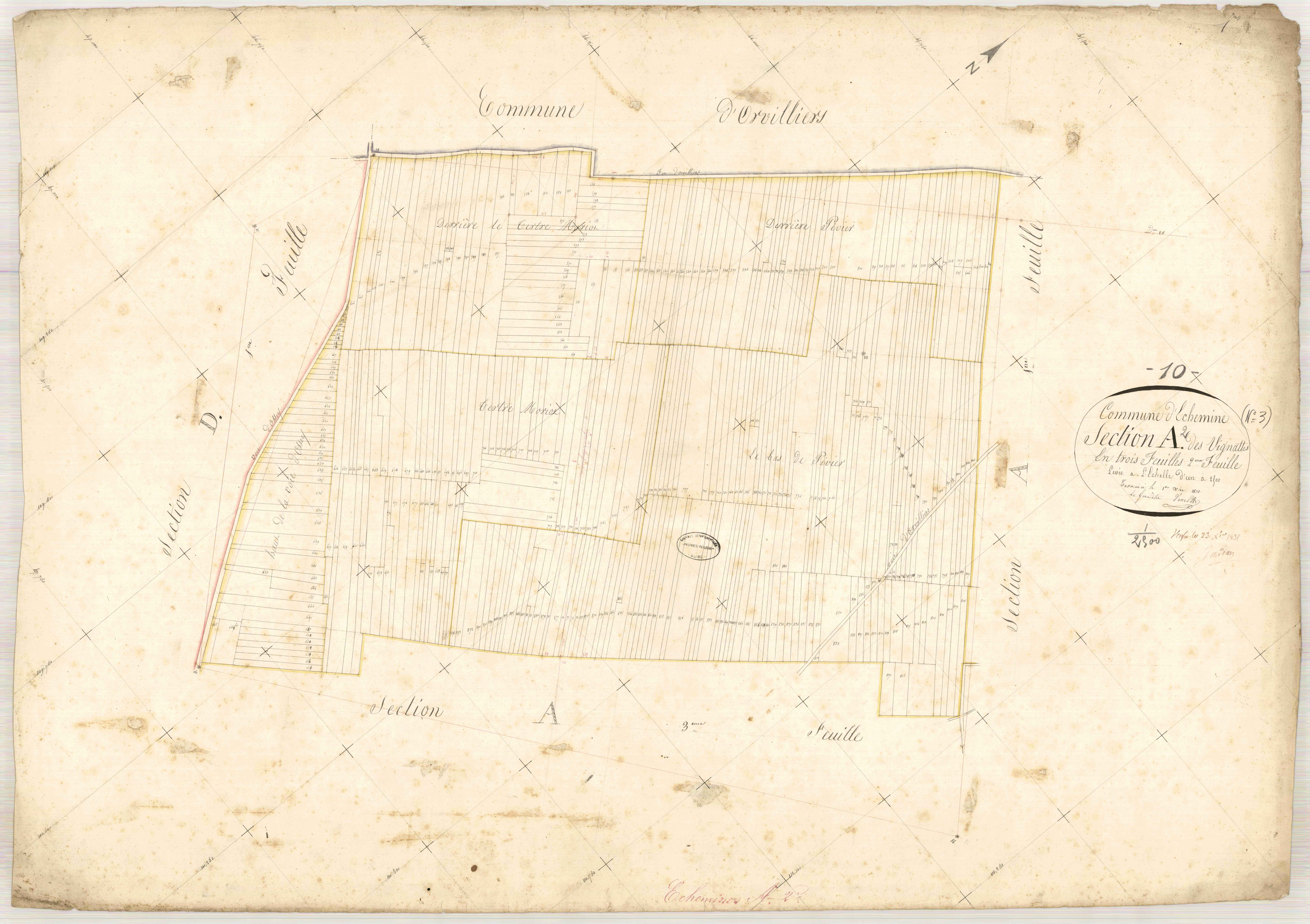 Echemines, section A dite des vignettes, feuille n° 2