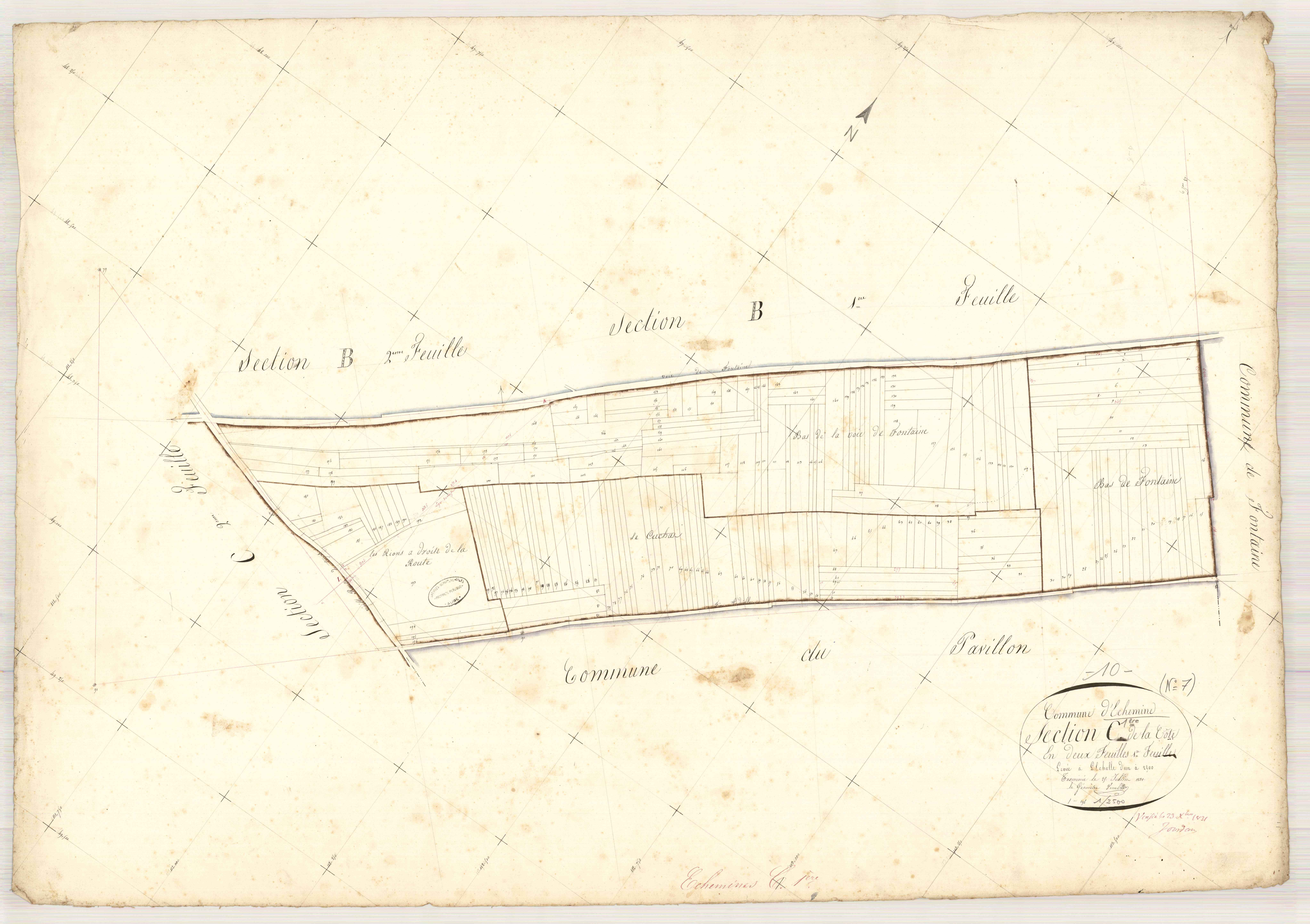 Echemines, section C dite de la côte, feuille n° 1