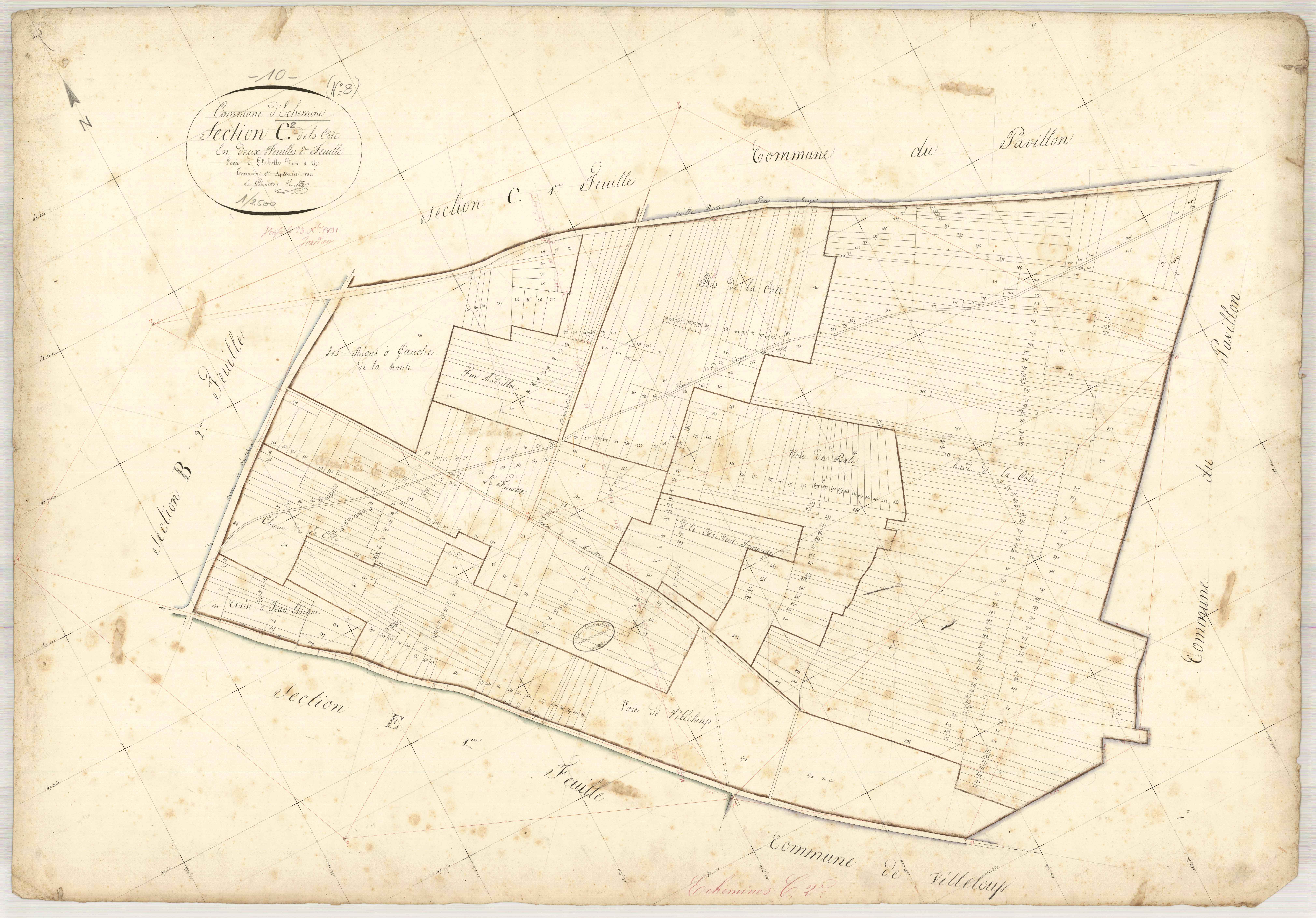Echemines, section C dite de la côte, feuille n° 2