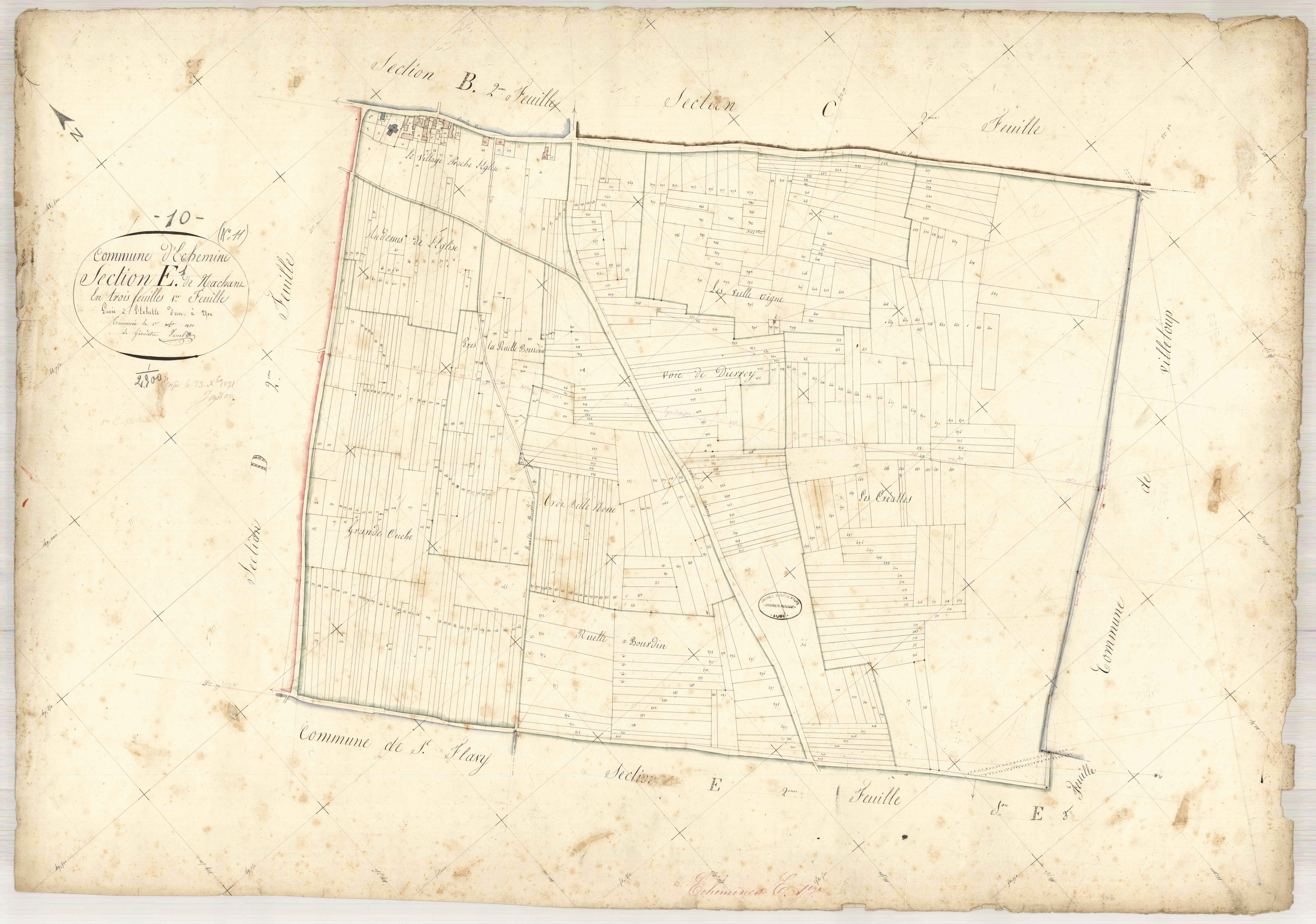 Echemines, section E dite de Nachant, feuille n° 1