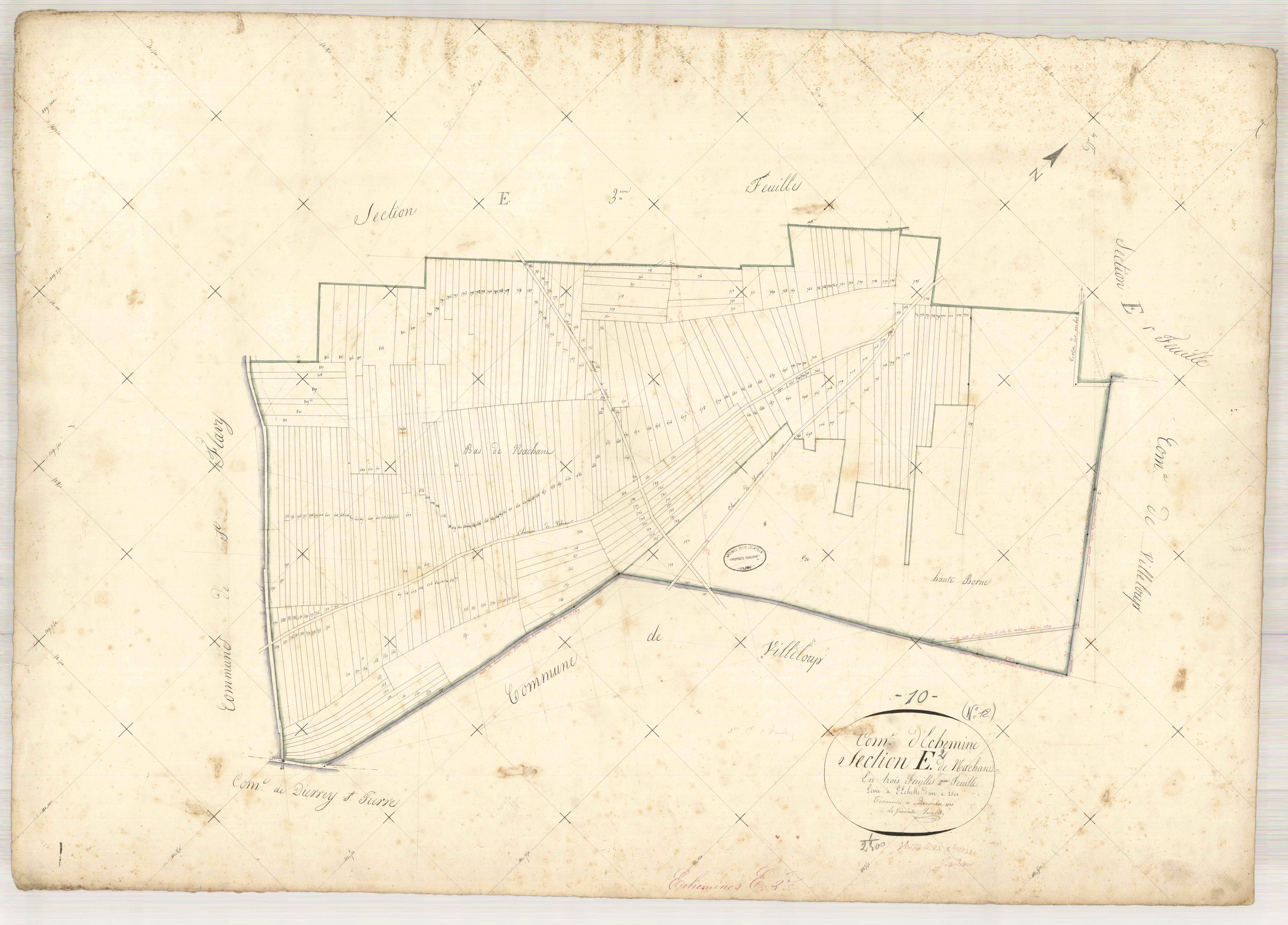 Echemines, section E dite de Nachant, feuille n° 2