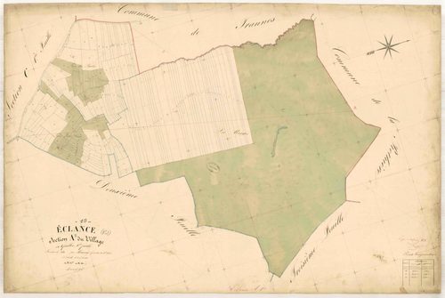 Eclance, section A dite du village, feuille n° 1, parcelles n°1-160