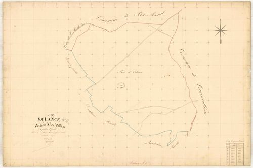 Eclance, section A dite du village, feuille n° 3, parcelles n°752-753