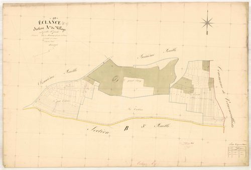 Eclance, section A dite du village, feuille n° 4, parcelles n°754-887
