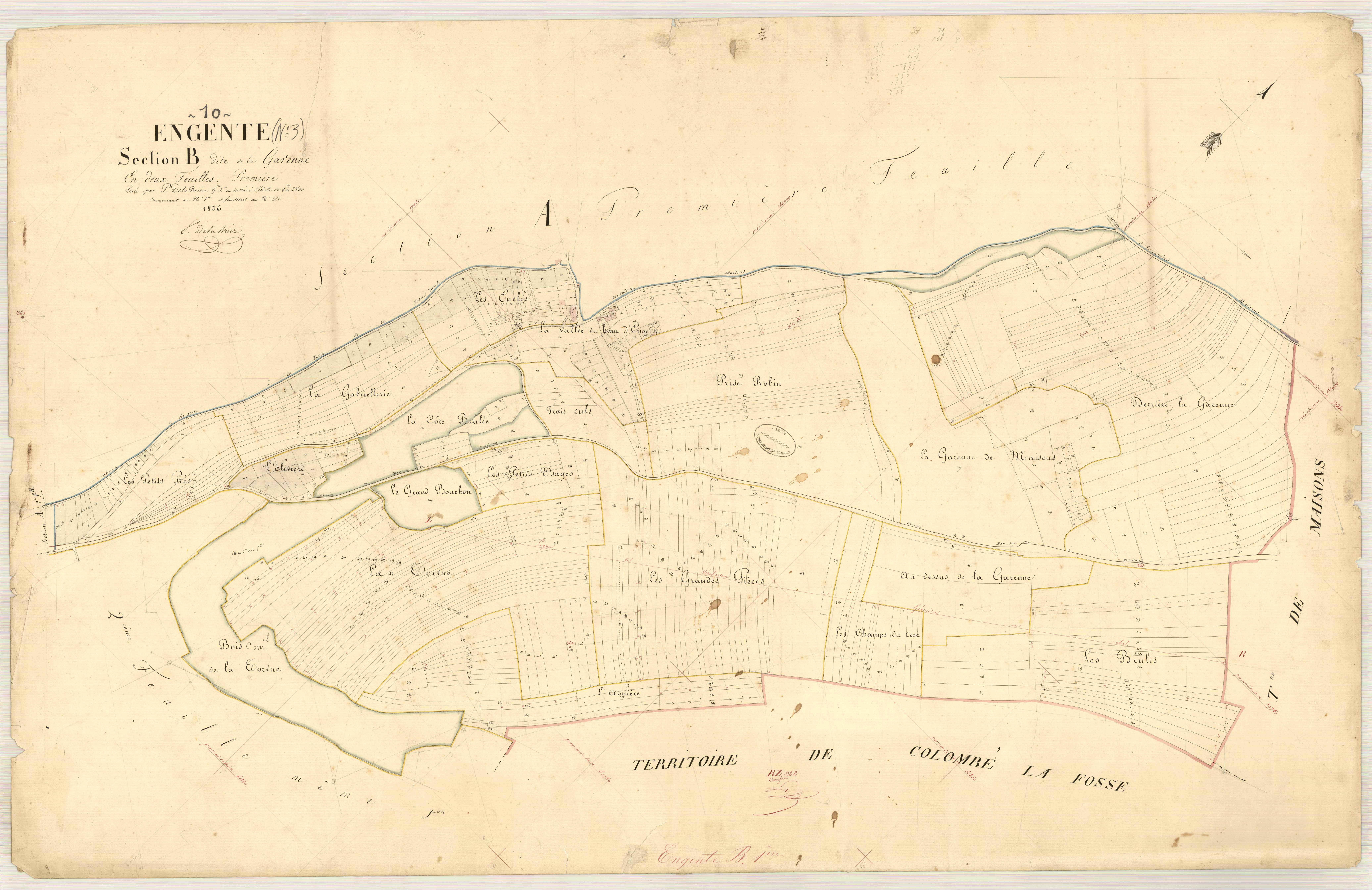 Engente, section B dite de la garenne, feuille n° 1, parcelles n° 1-461