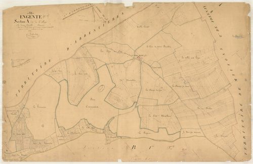 Engente, section A dite du village, feuille n° 1, parcelles n° 1-572