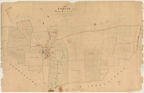 Engente, section A dite du village, feuille n° 2, parcelles n° 573-1019