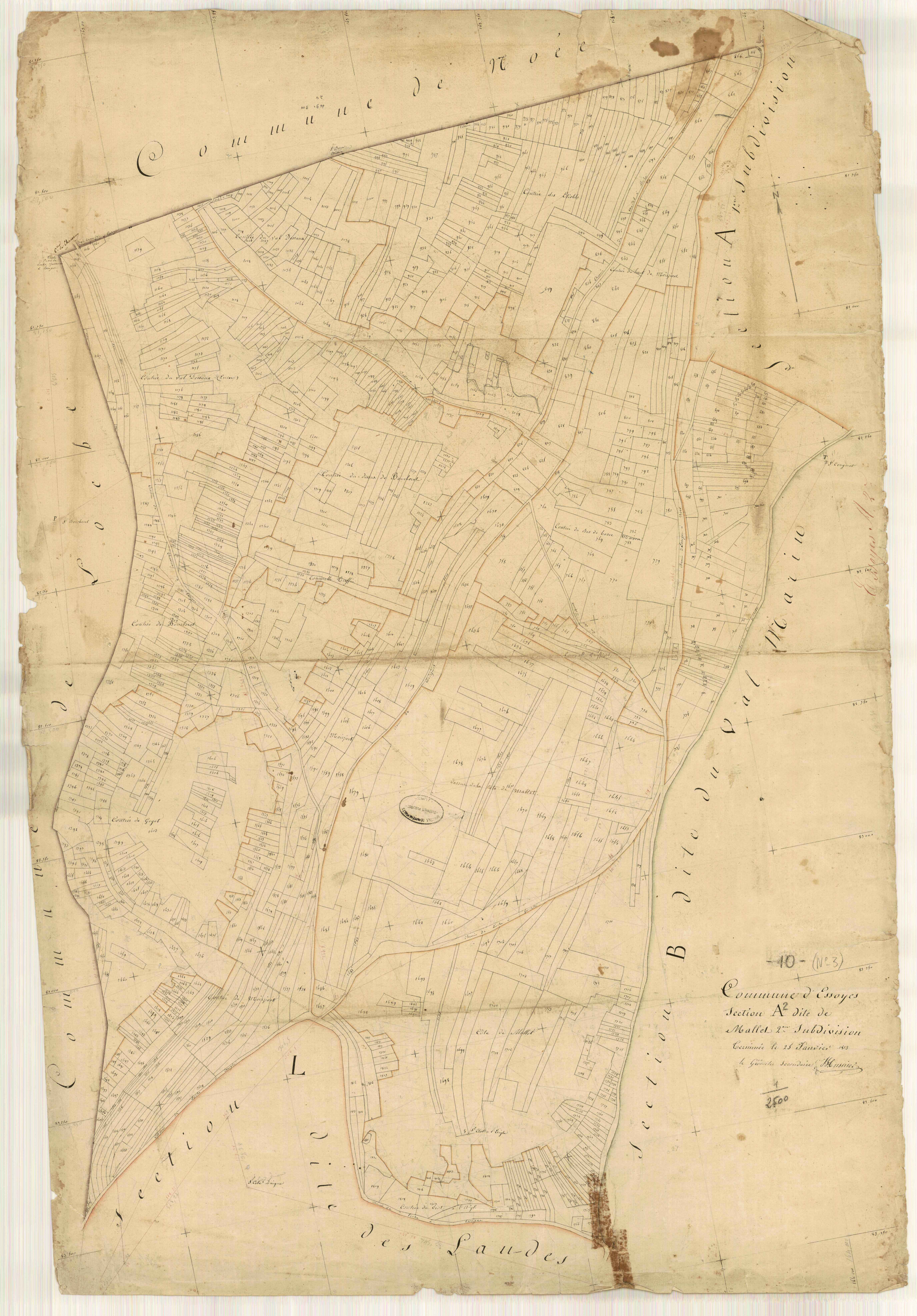 Essoyes, section A dite de Mallet, feuille n° 2