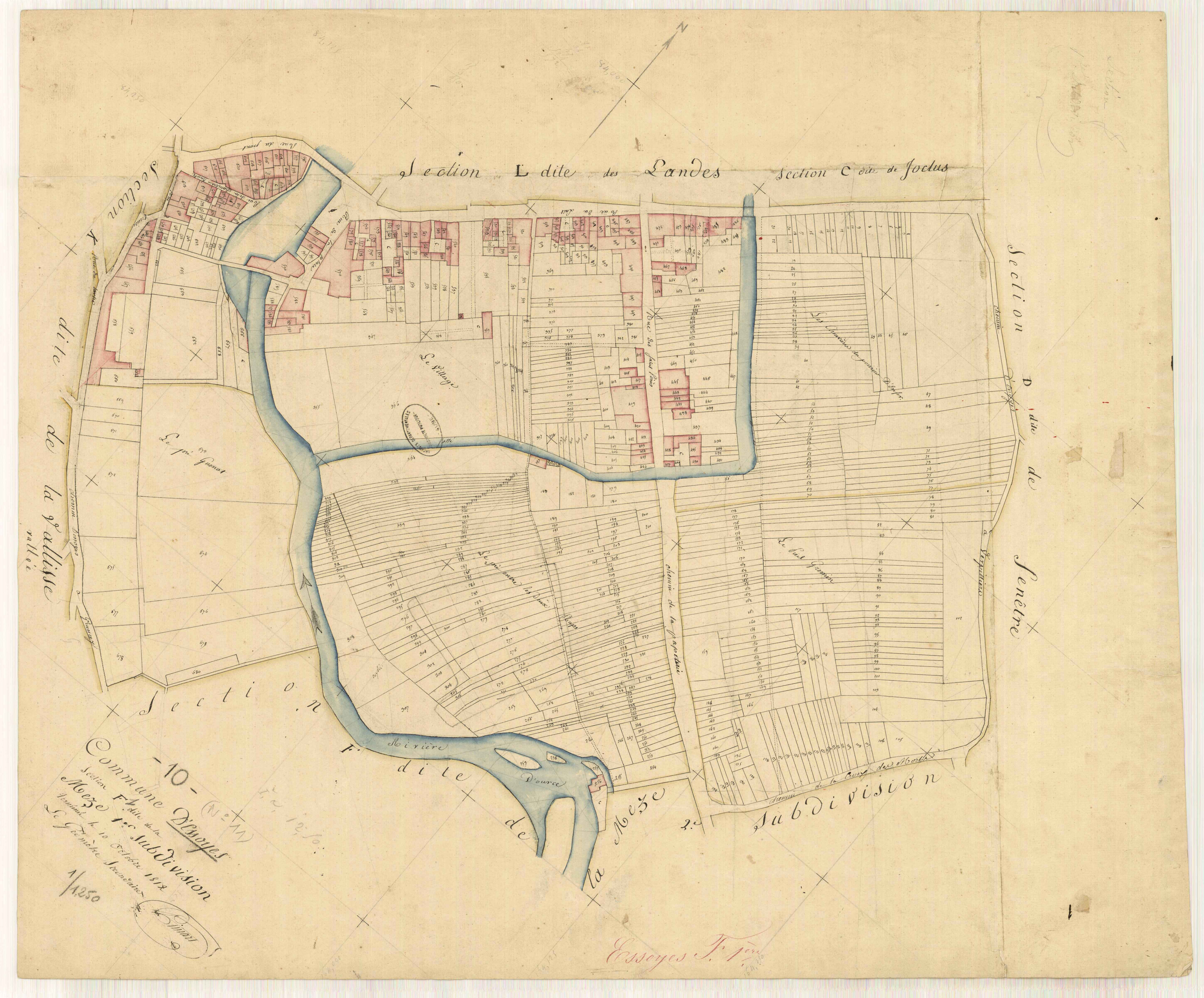 Essoyes, section F dite de la Mèze, feuille n° 1