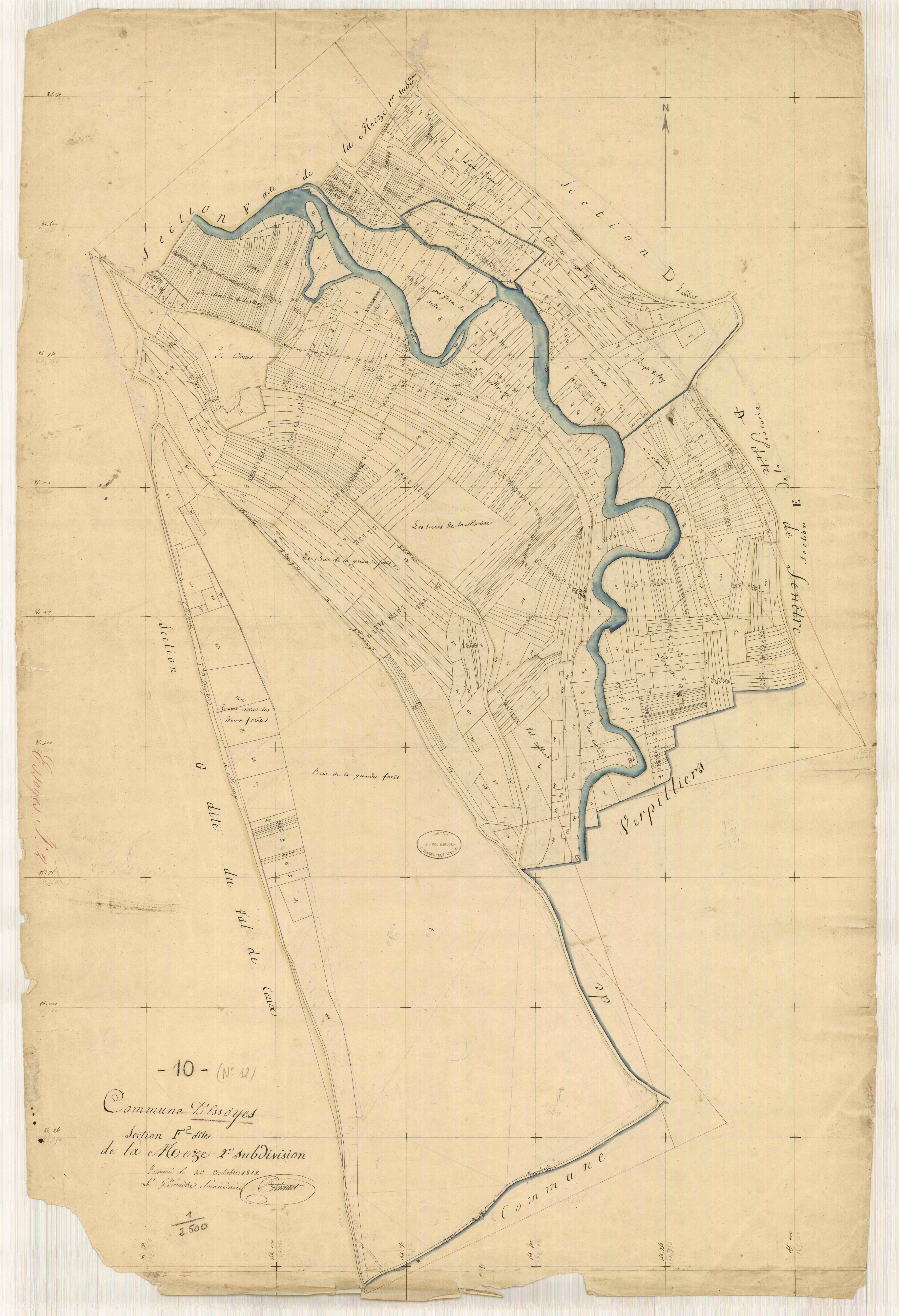 Essoyes, section F dite de la Mèze, feuille n° 2