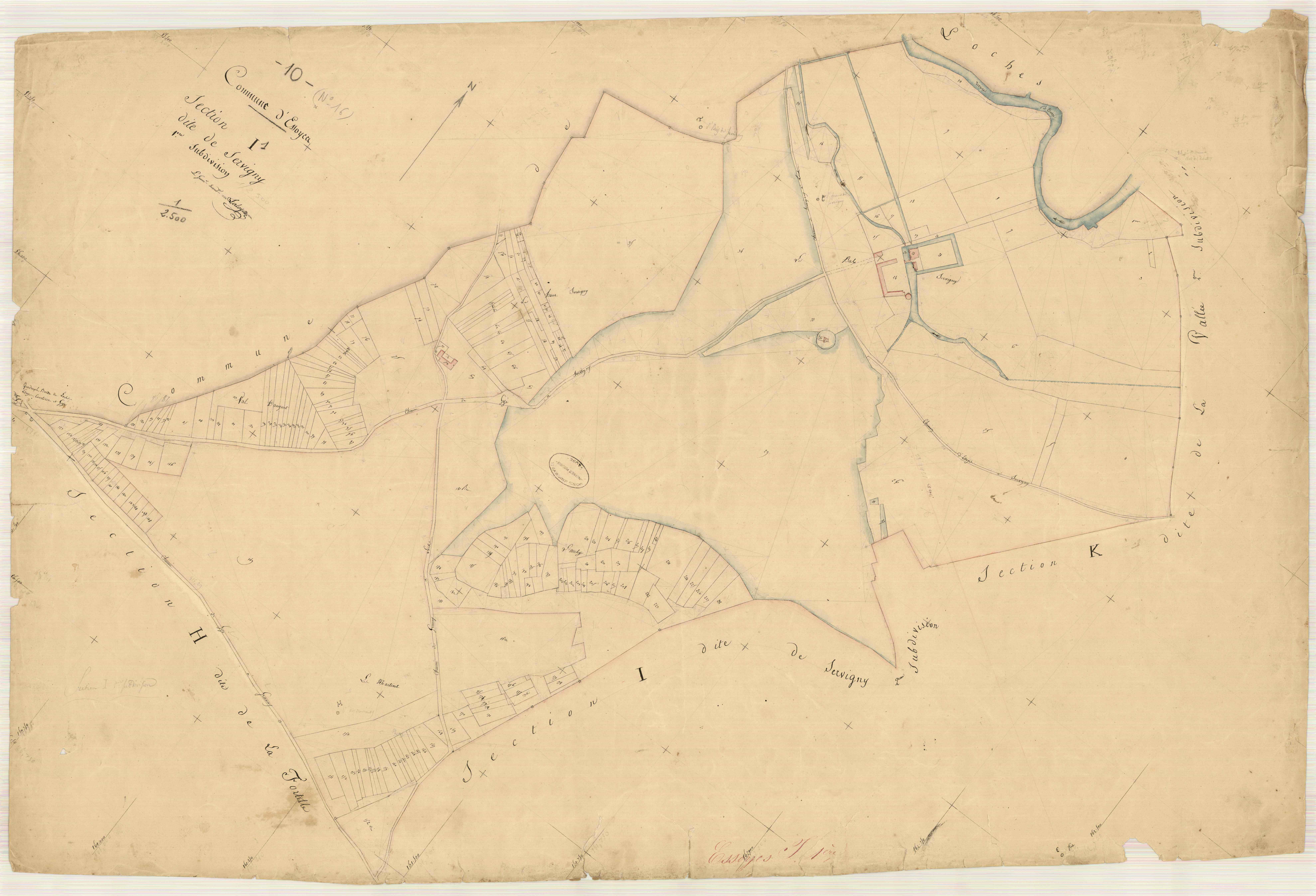 Essoyes, section I dite de Servigny, feuille n° 1