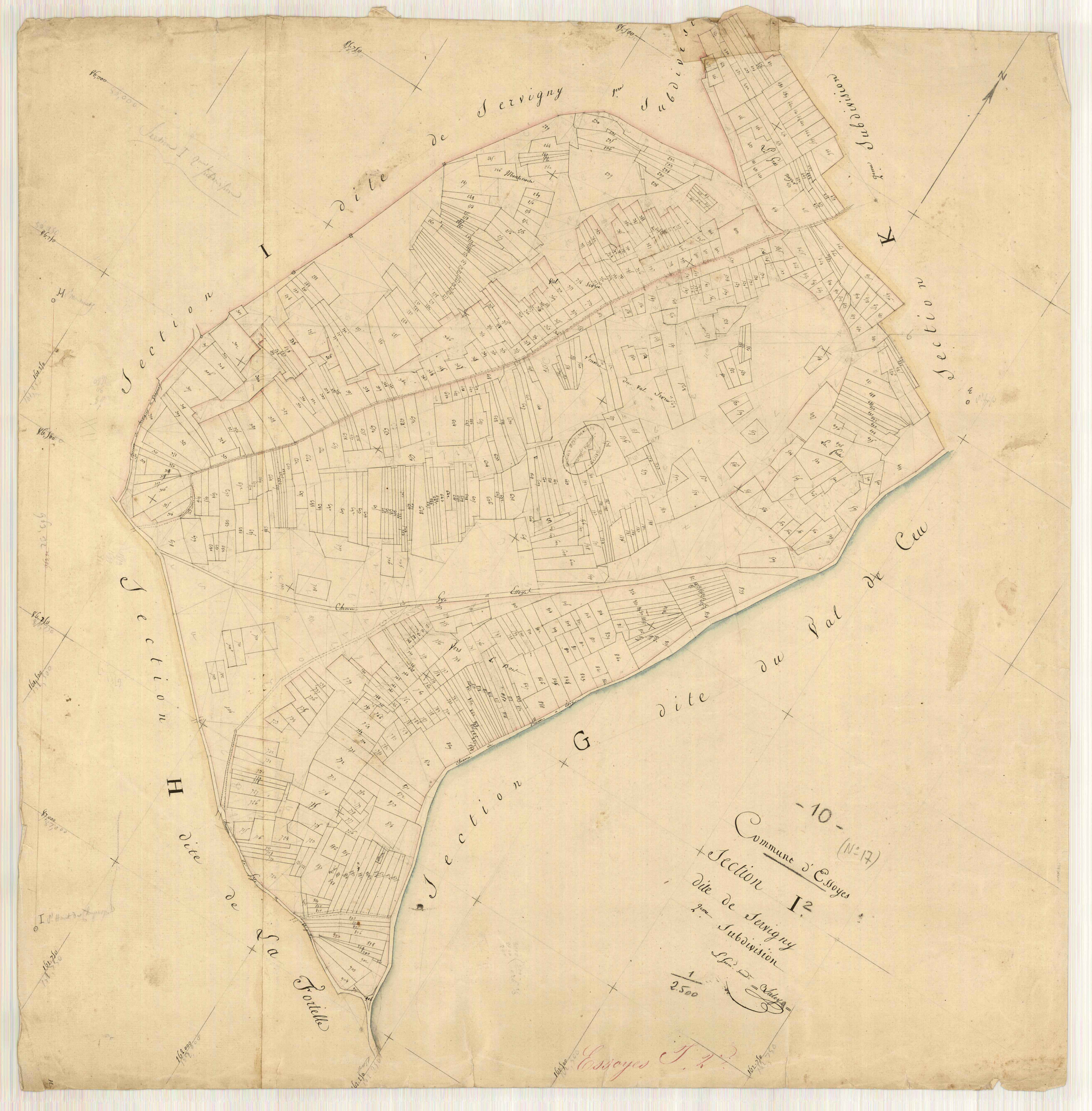 Essoyes, section I dite de Servigny, feuille n° 2