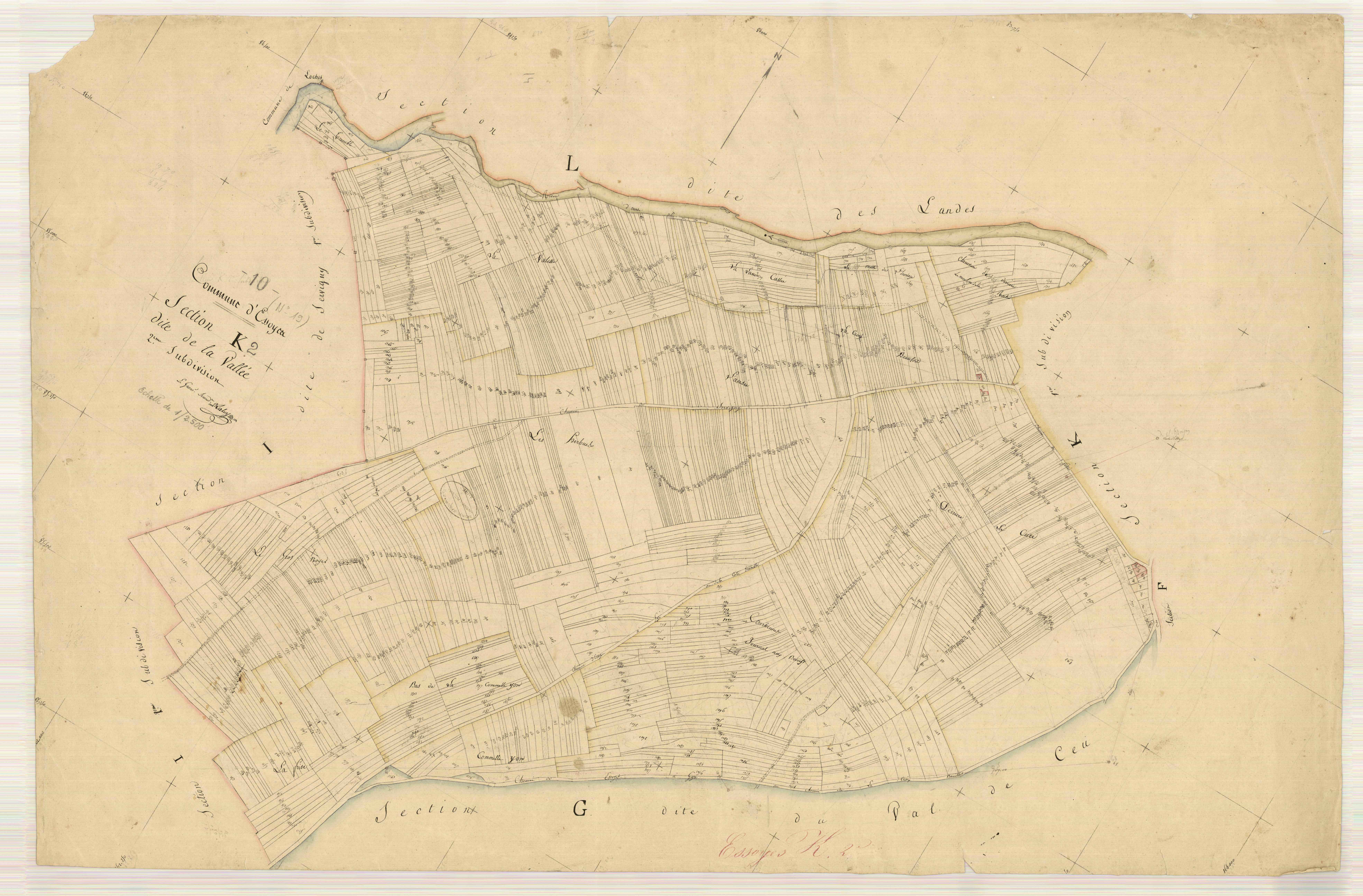 Essoyes, section K dite de la vallée, feuille n° 2