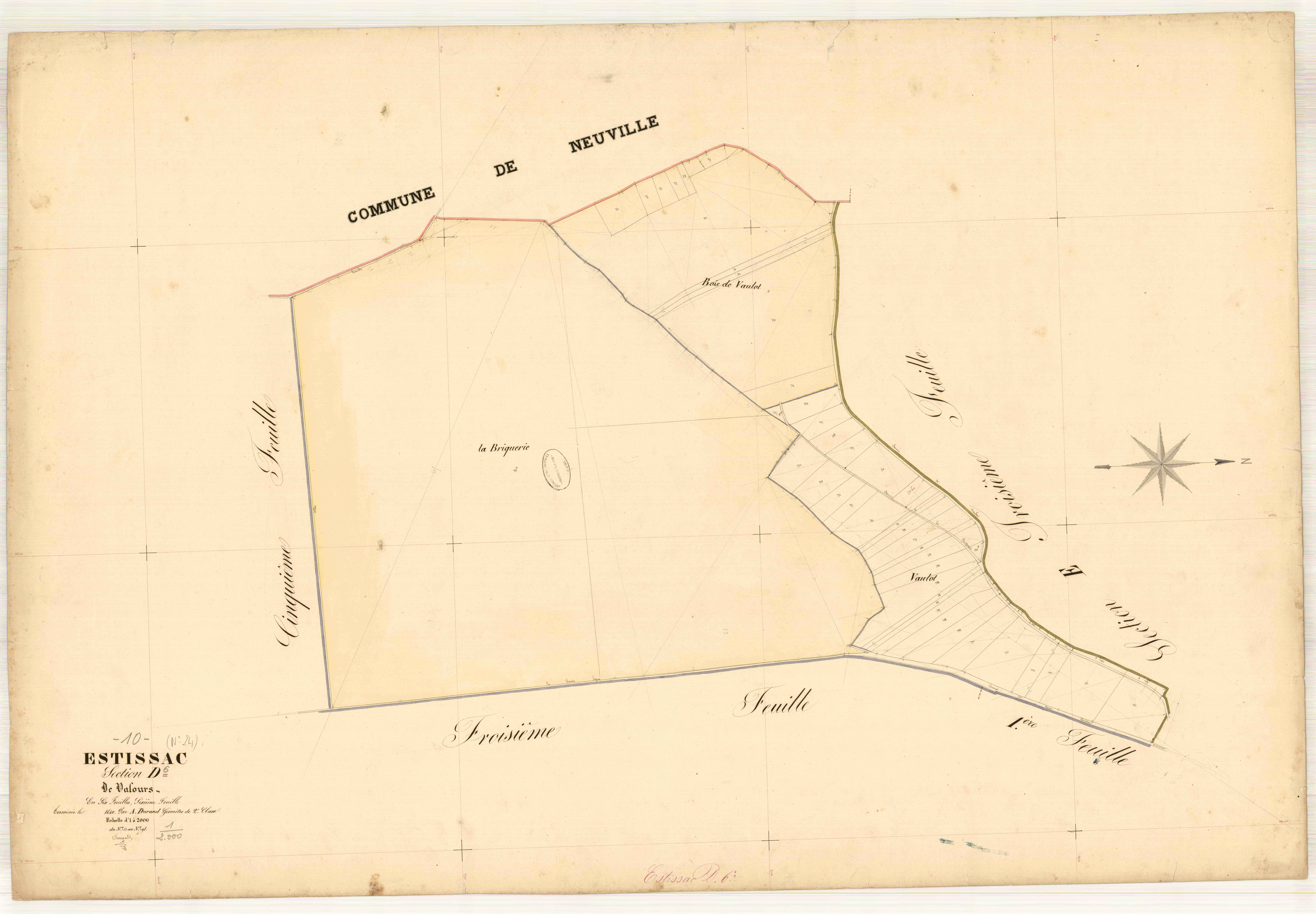 Estissac, section D dite de Valours, feuille n° 6, parcelles n° 753-798