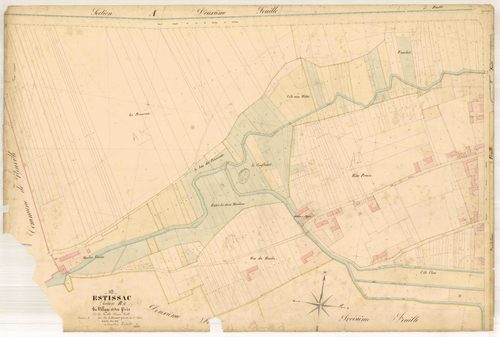 Estissac, section B dite du village et des prés, feuille n° 1, parcelles n° 1-379