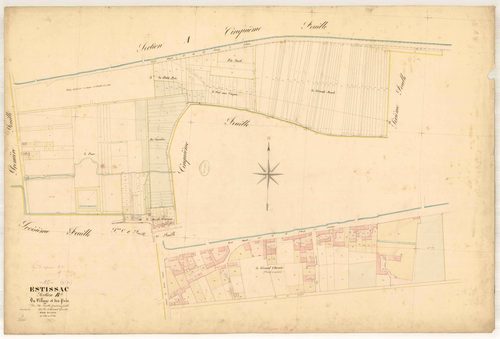 Estissac, section B dite du village et des prés, feuille n° 4, parcelles n° 1111-1383