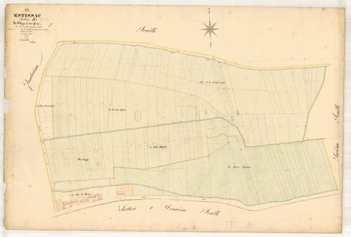Estissac, section B dite du village et des prés, feuille n° 5, parcelles n° 1384-1564