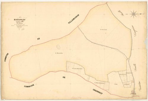 Estissac, section D dite de Valours, feuille n° 4, parcelles n° 677-735
