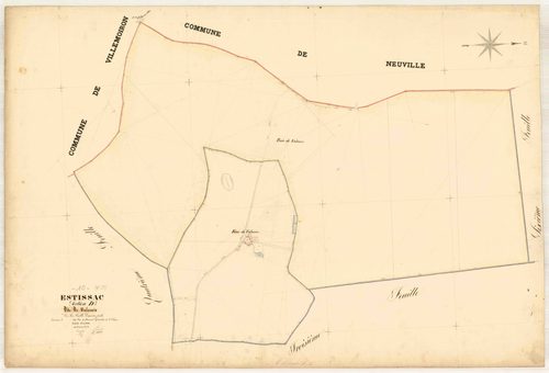 Estissac, section D dite de Valours, feuille n° 5, parcelles n° 736-752