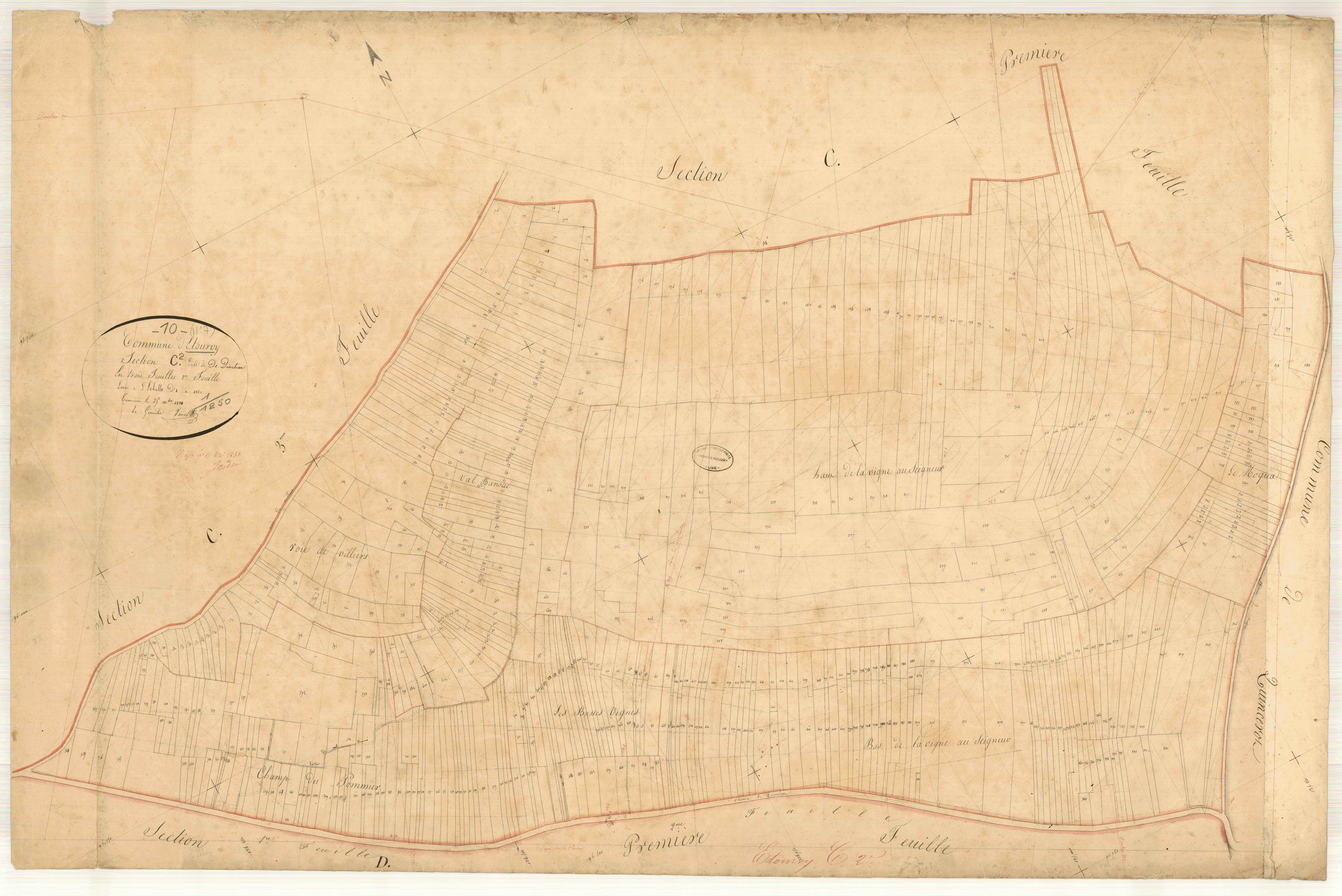 Etourvy, section C dite de Dinchien, feuille n° 2