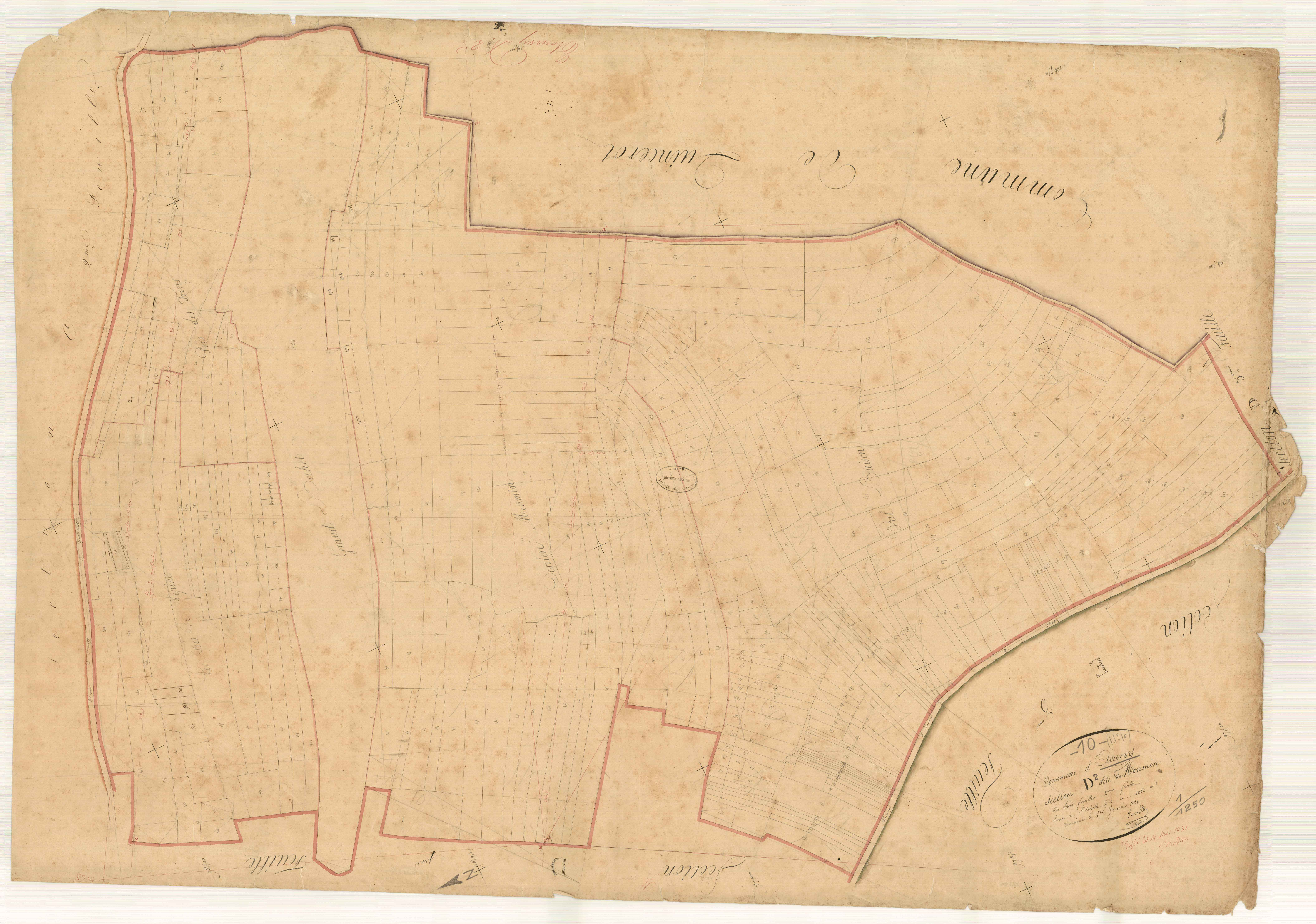 Etourvy, section D dite de Monmin, feuille n° 2