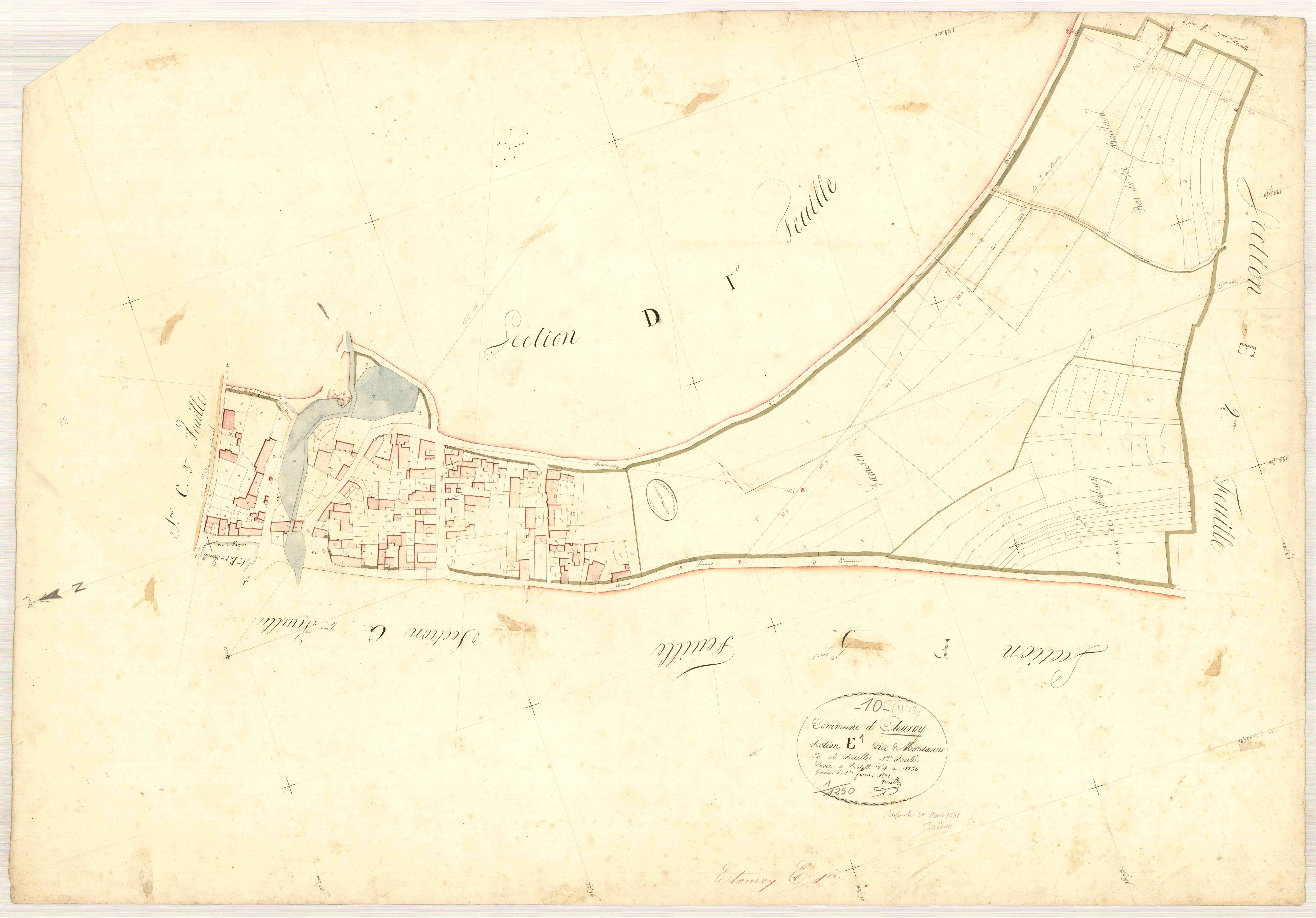 Etourvy, section E dite de Montanne, feuille n° 1
