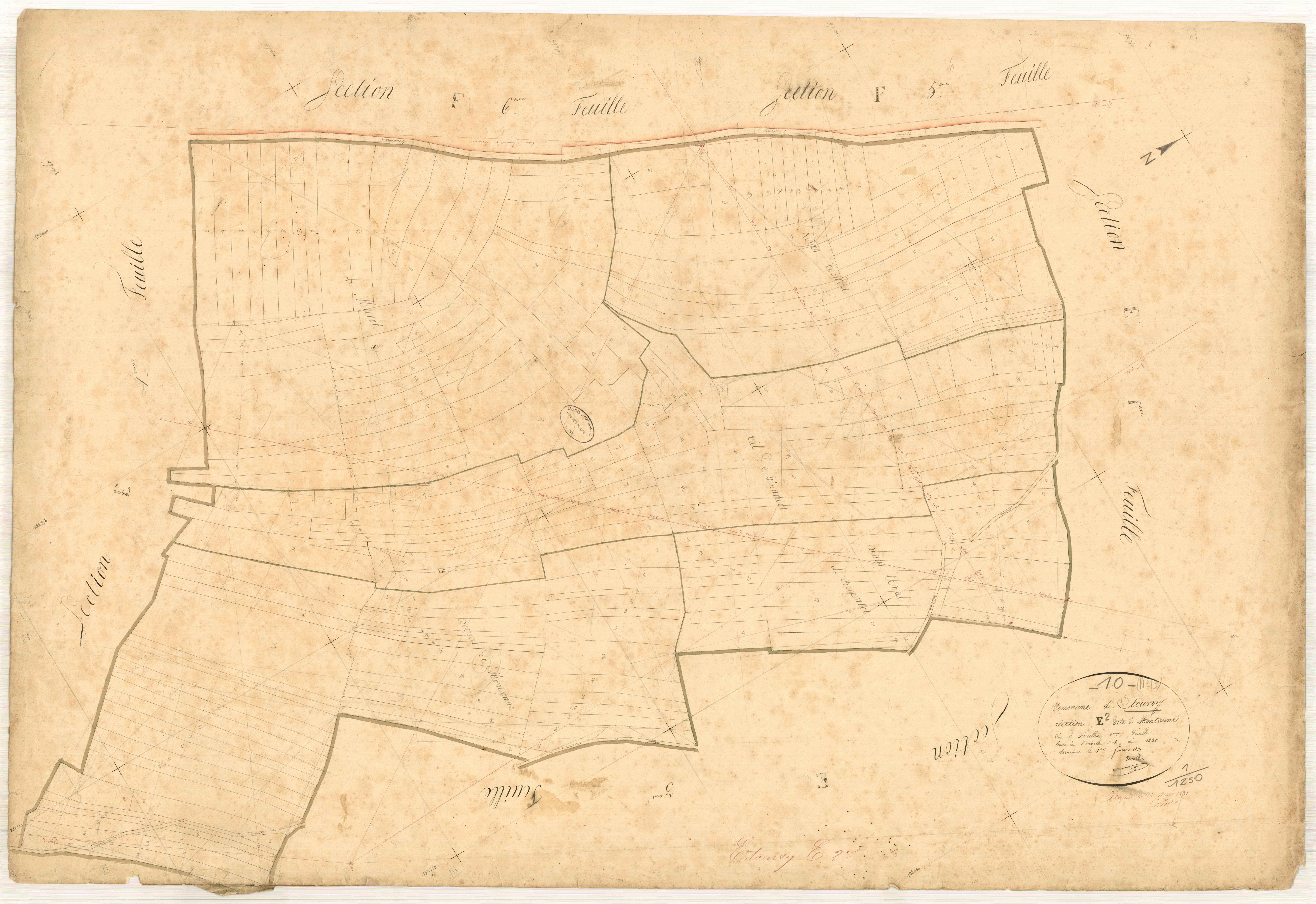 Etourvy, section E dite de Montanne, feuille n° 2