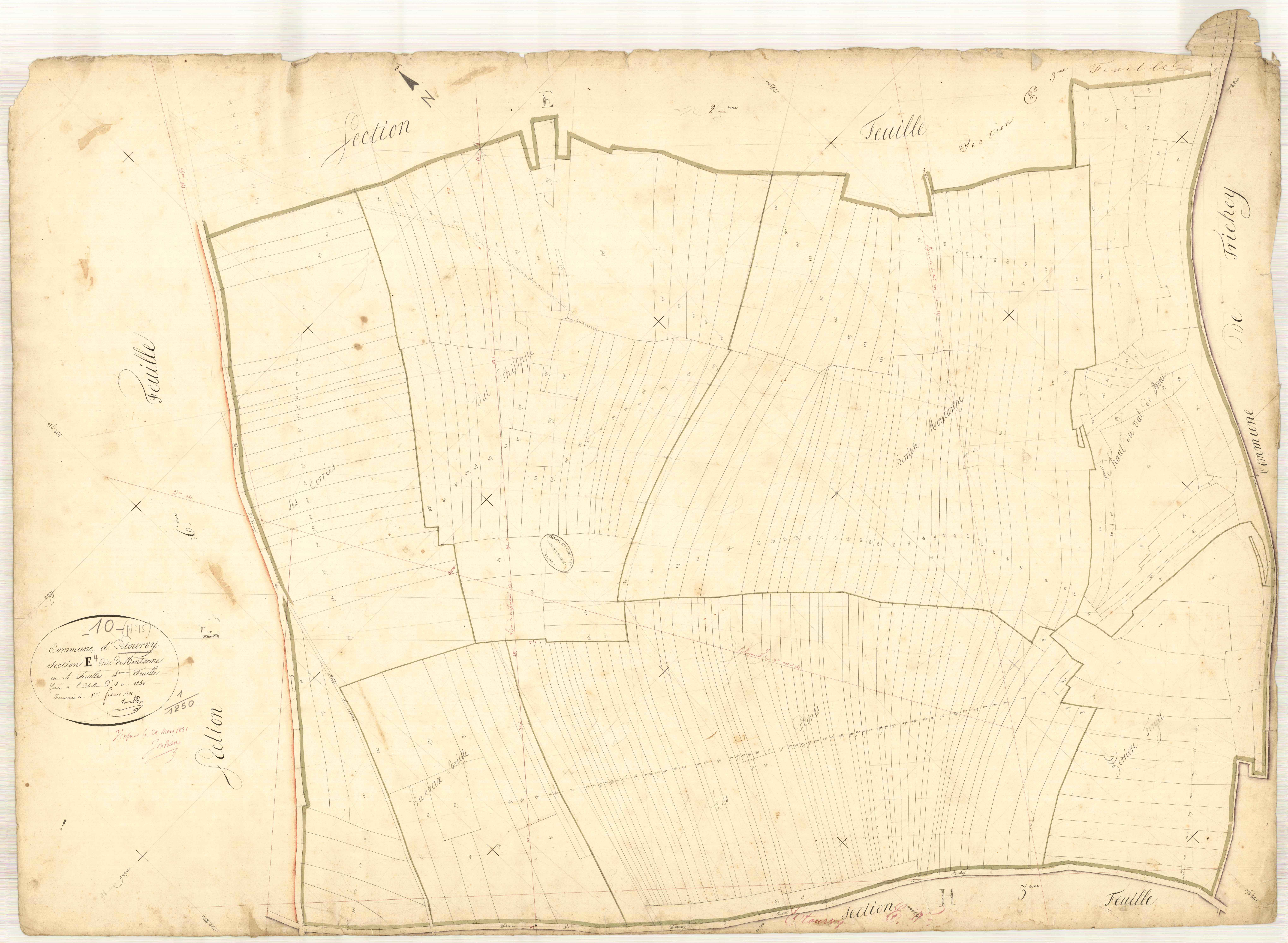 Etourvy, section E dite de Montanne, feuille n° 4