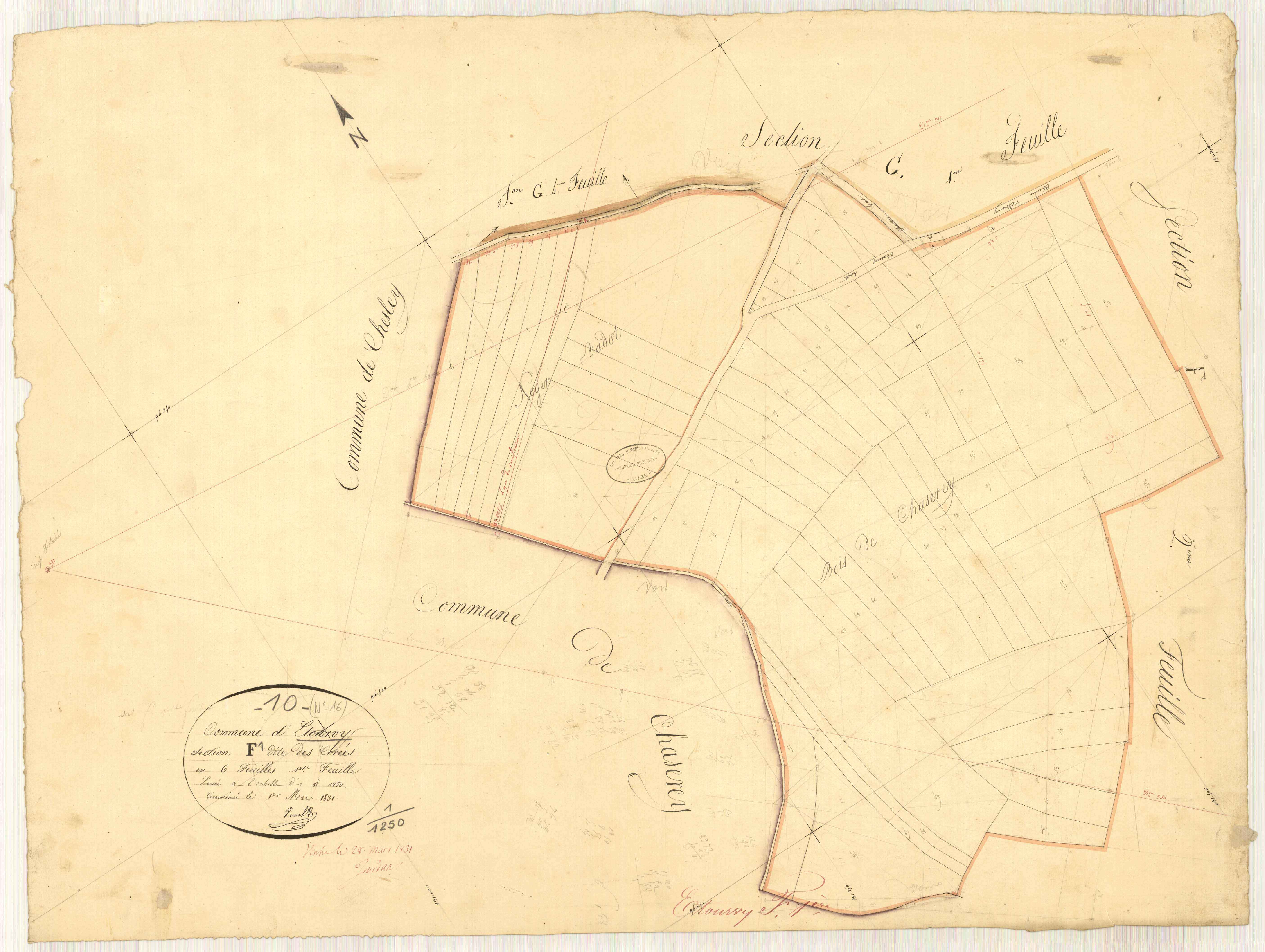 Etourvy, section F dite des Corées, feuille n° 1