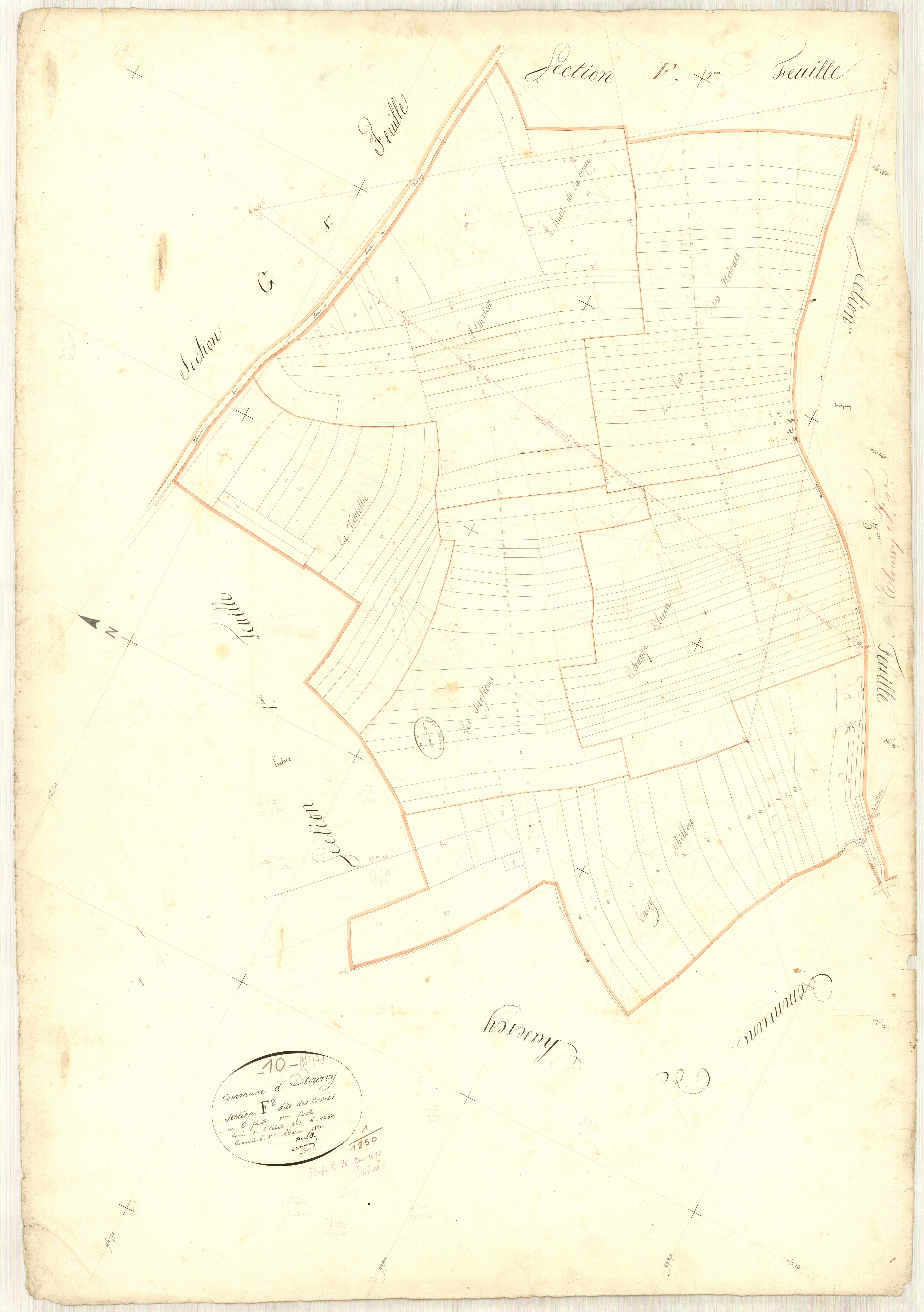 Etourvy, section F dite des Corées, feuille n° 2