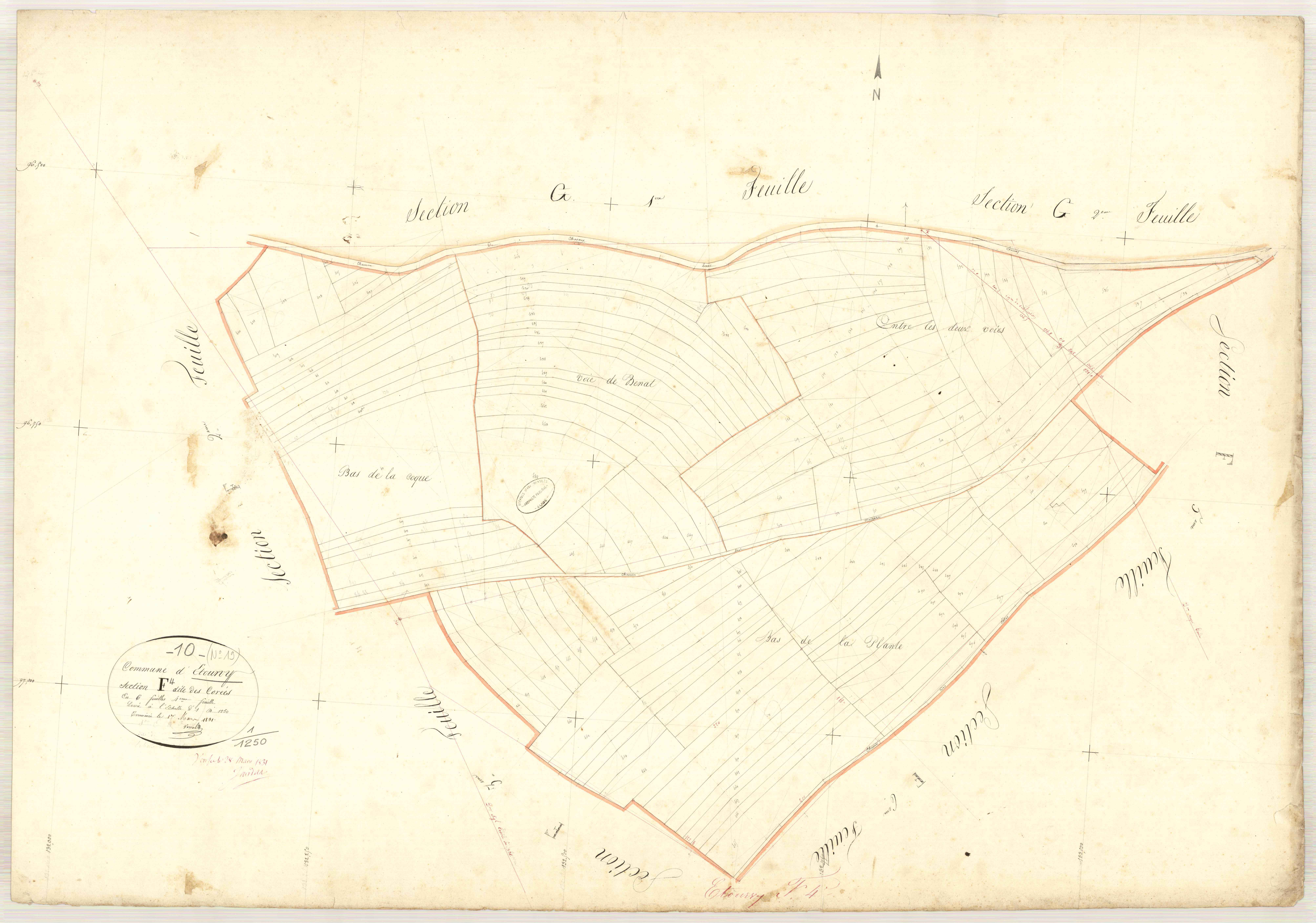 Etourvy, section F dite des Corées, feuille n° 4