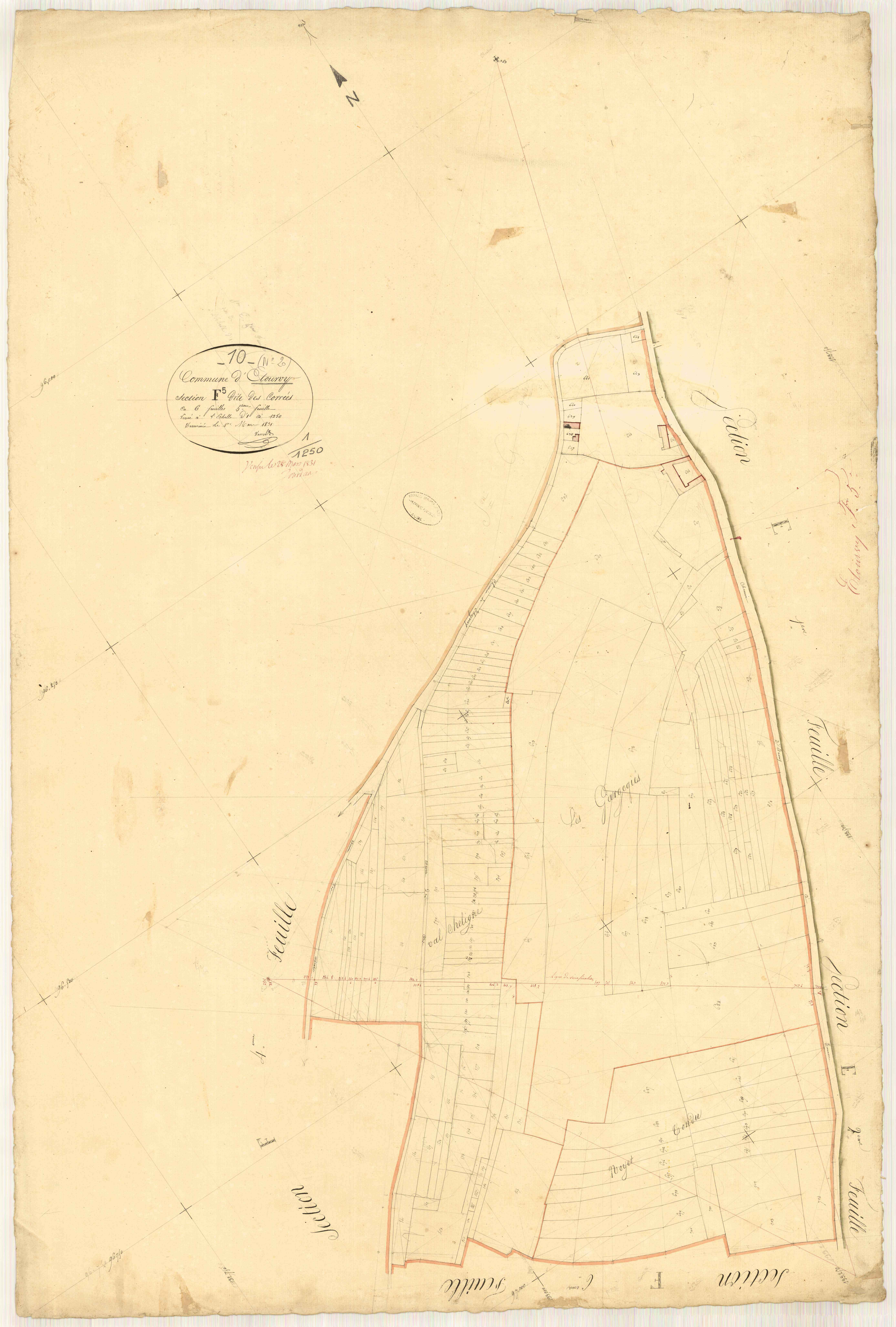 Etourvy, section F dite des Corées, feuille n° 5