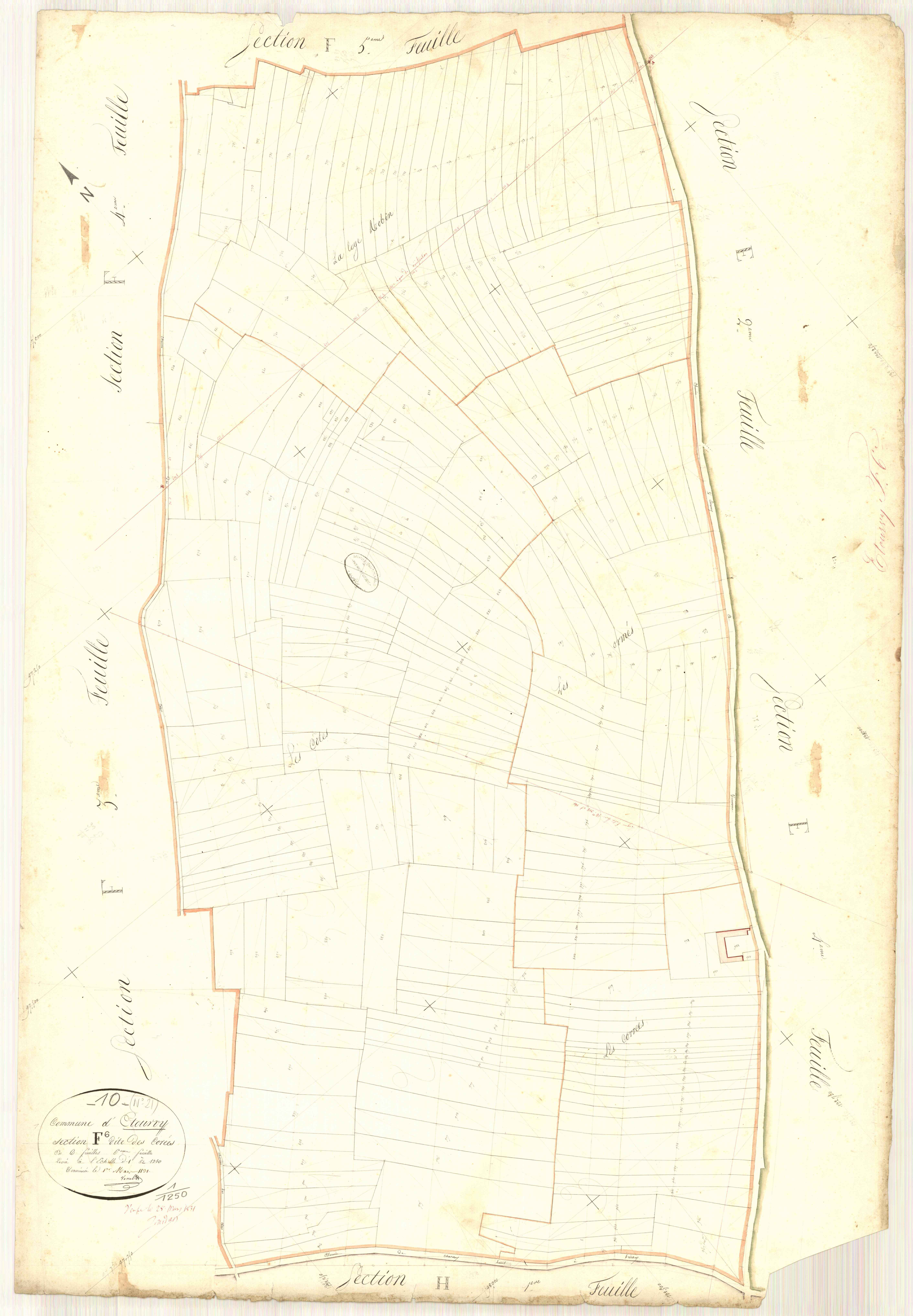 Etourvy, section F dite des Corées, feuille n° 6