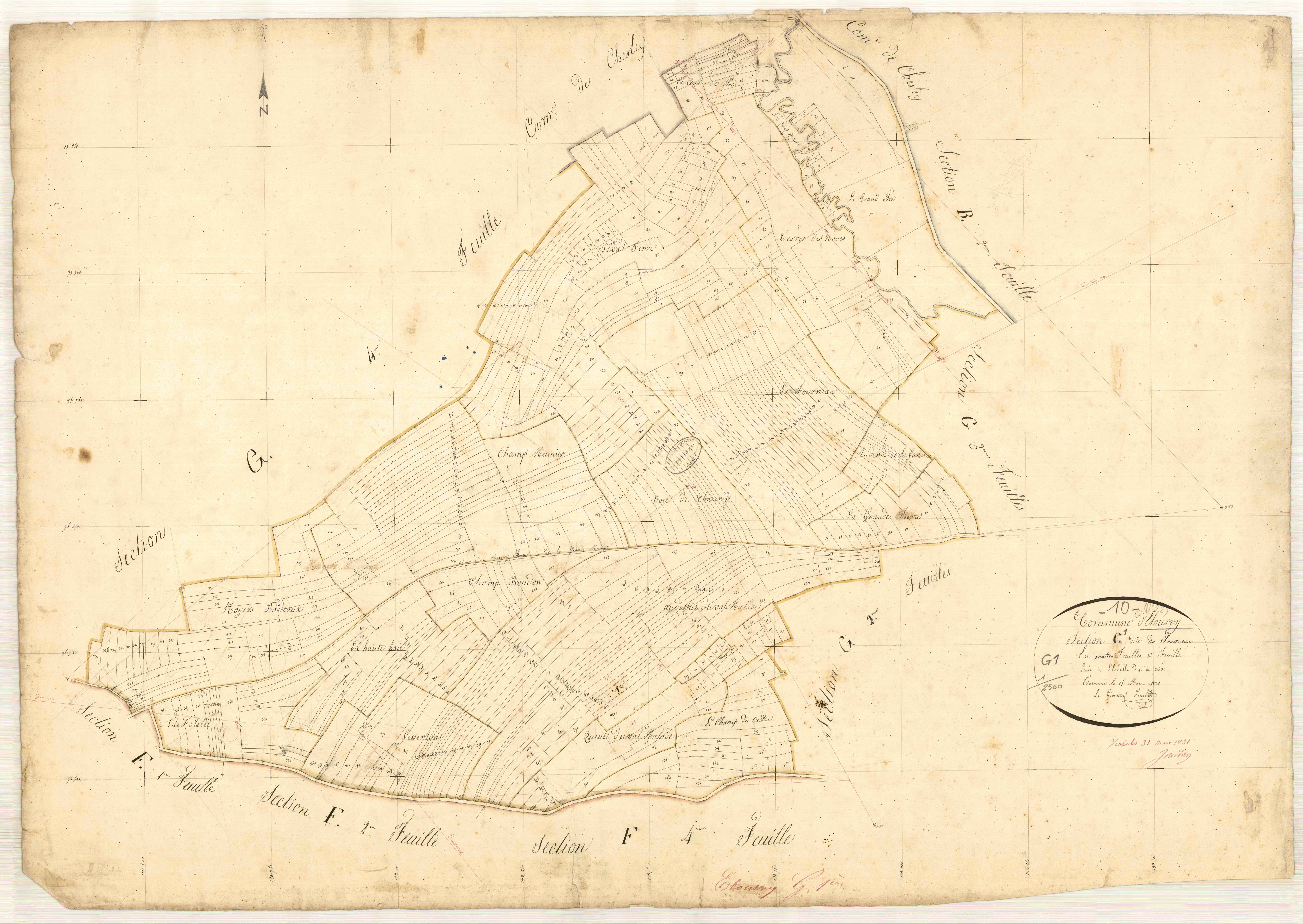 Etourvy, section G dite du fourneau, feuille n° 1