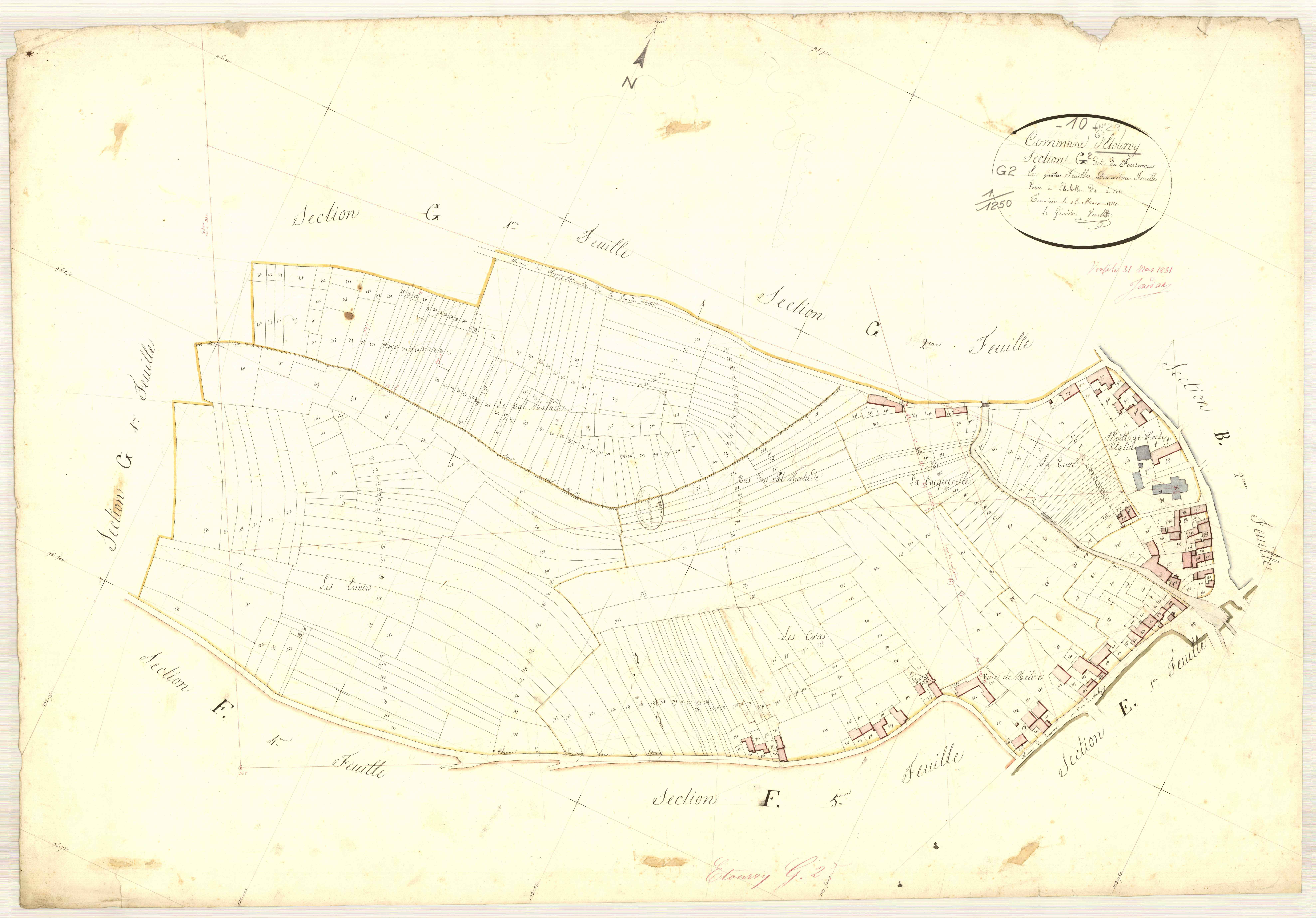 Etourvy, section G dite du fourneau, feuille n° 2