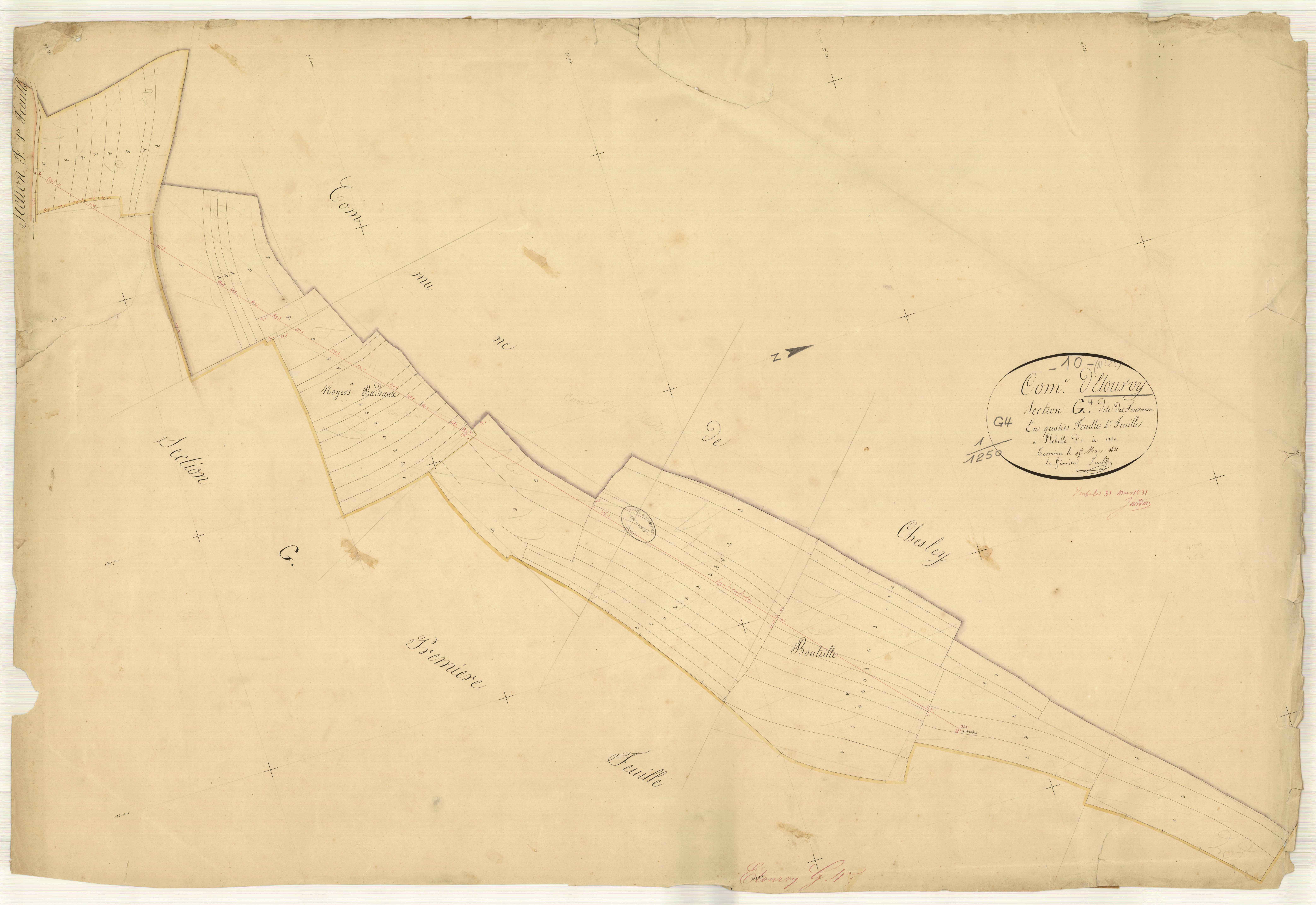 Etourvy, section G dite du fourneau, feuille n° 4
