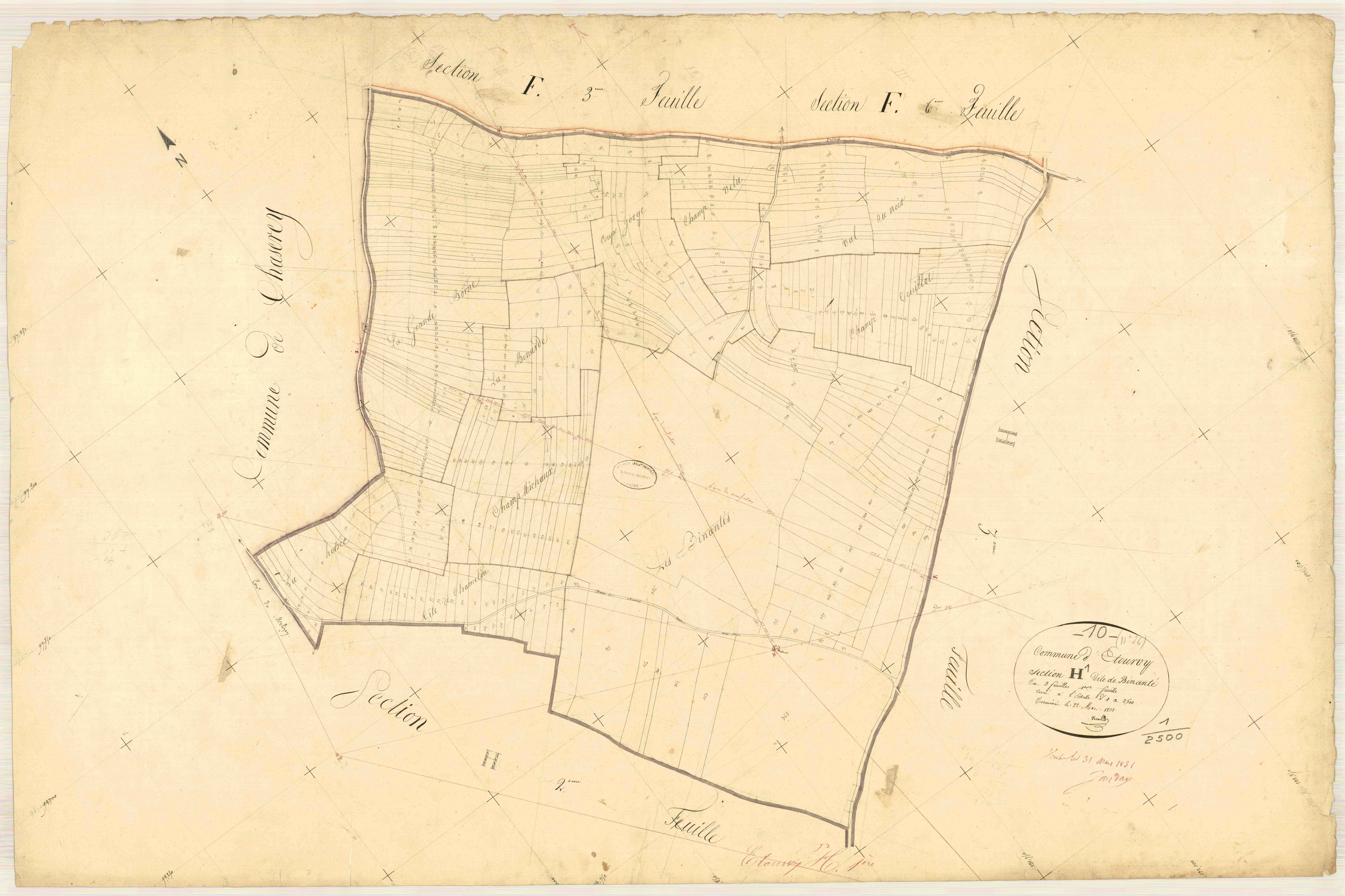 Etourvy, section H dite de Binanté, feuille n° 1