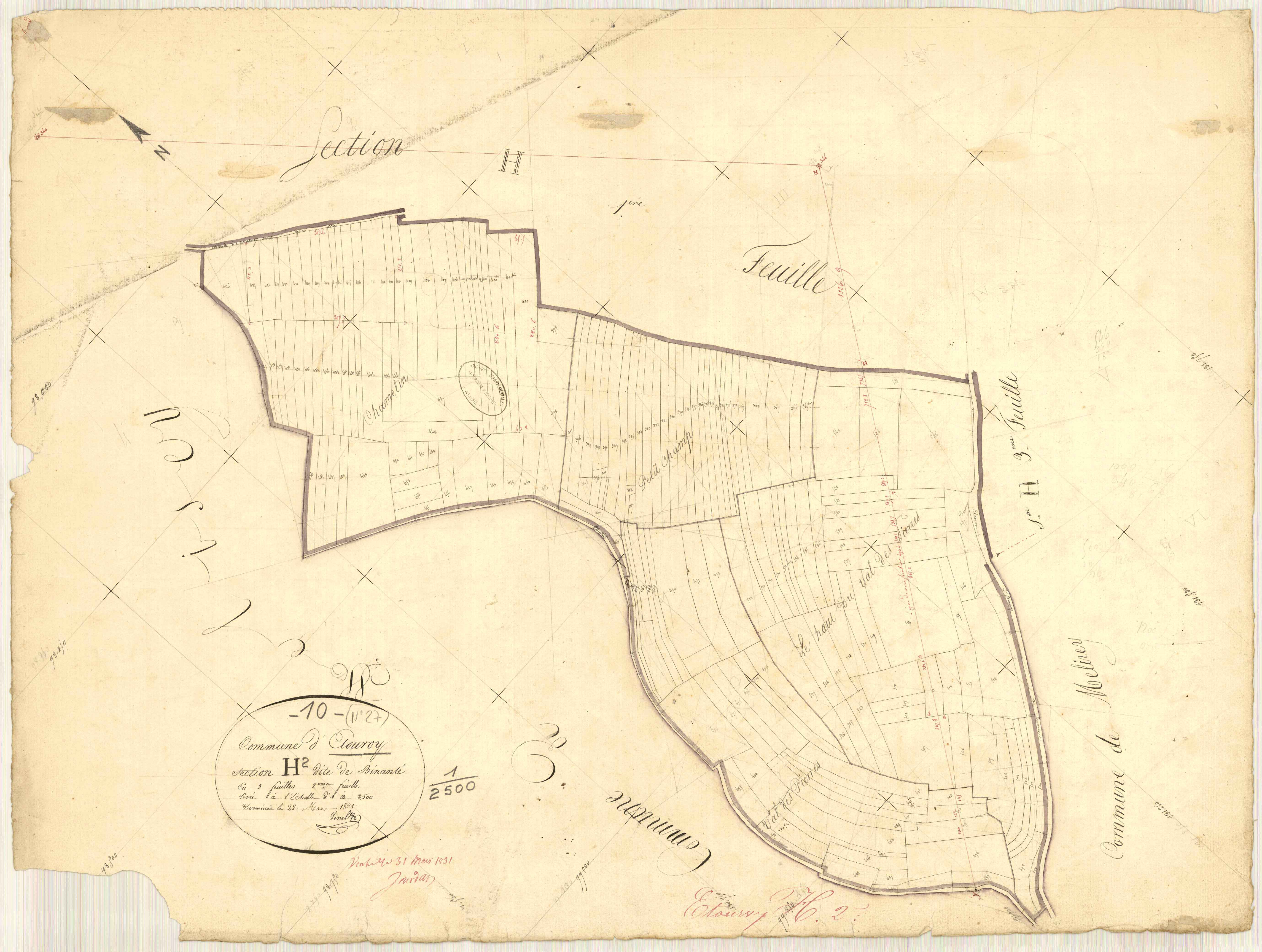 Etourvy, section H dite de Binanté, feuille n° 2