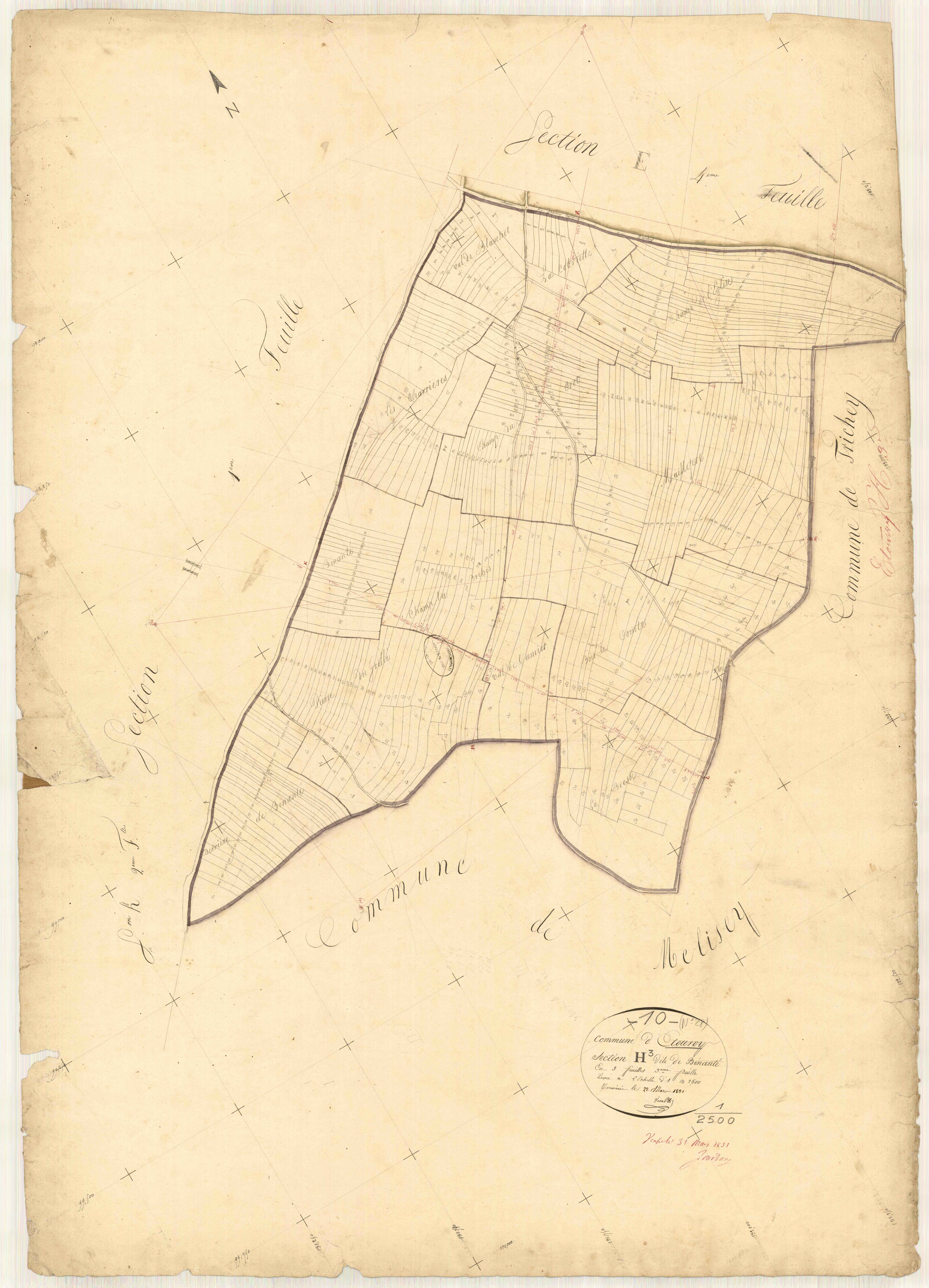 Etourvy, section H dite de Binanté, feuille n° 3