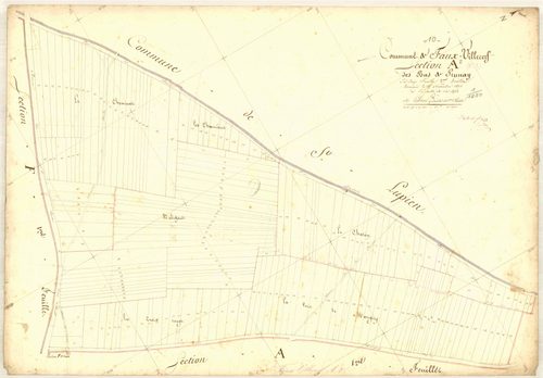 Faux-Villecerf, section A dite des bas de Prunay, feuille n° 2, parcelles n° 993-1177