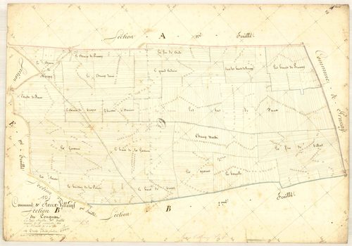 Faux-Villecerf, section B dite de Cougnat, feuille n° 1, parcelles n° 1-724