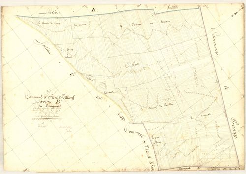 Faux-Villecerf, section B dite de Cougnat, feuille n° 2, parcelles n° 725-1290