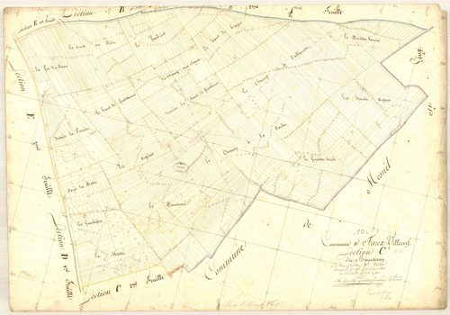 Faux-Villecerf, section C dite du bourseron, feuille n° 1, parcelles n° 1-678
