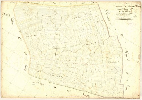 Faux-Villecerf, section D dite de La Motte, feuille n° 1, parcelles n° 1-848