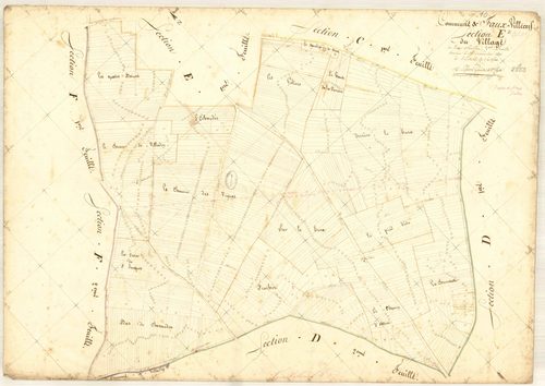 Faux-Villecerf, section E dite du village, feuille n° 2, parcelles n° 205-934
